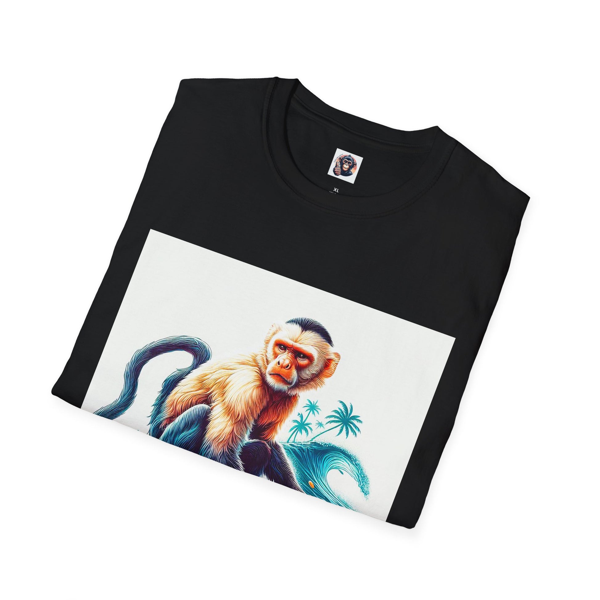 Capuchin Monkey ocean surfer T-Shirt Printify