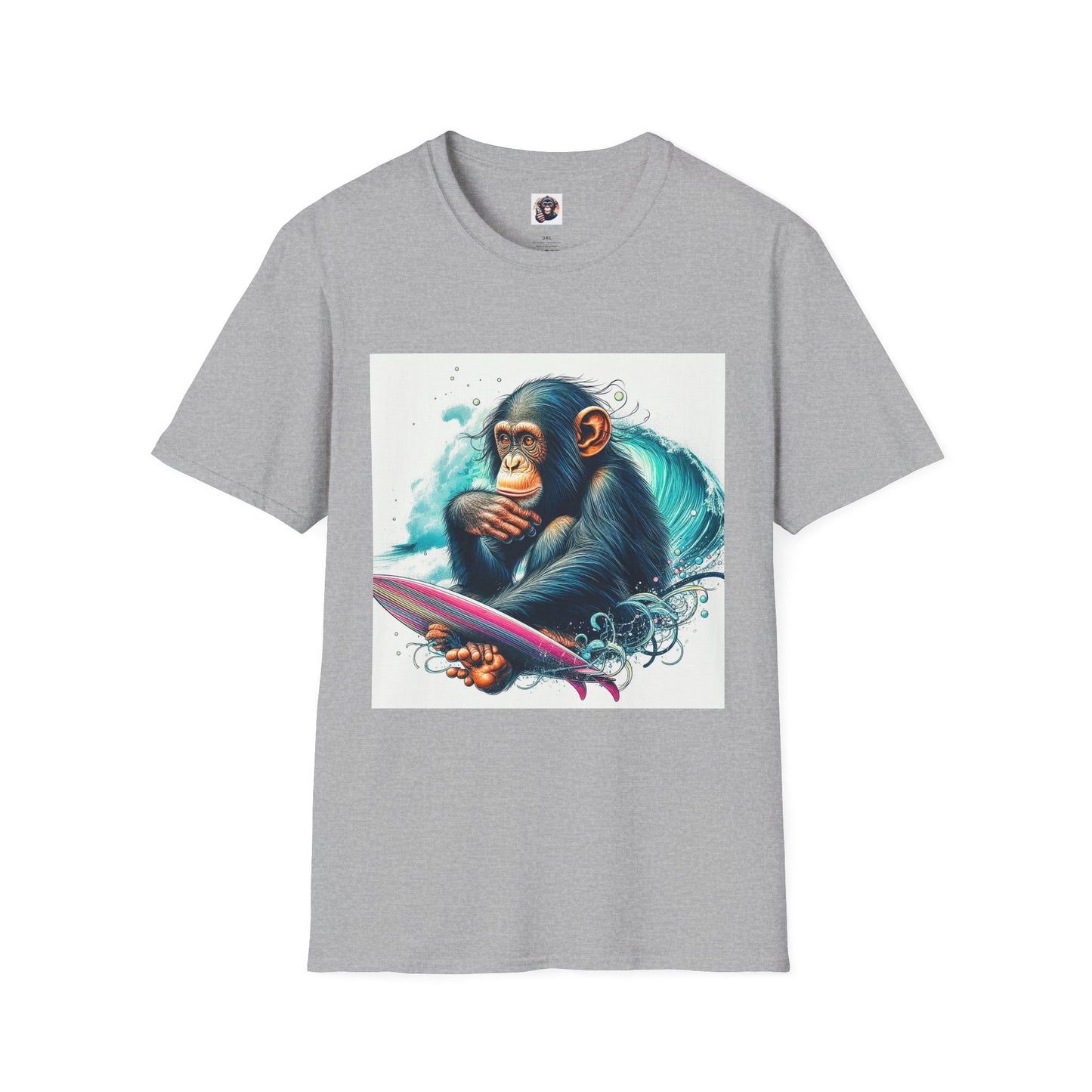 Bonobo surfing T-Shirt Printify XS Sport Grey