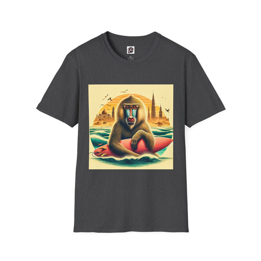 Baboon surfer T-Shirt Printify XS Dark Heather