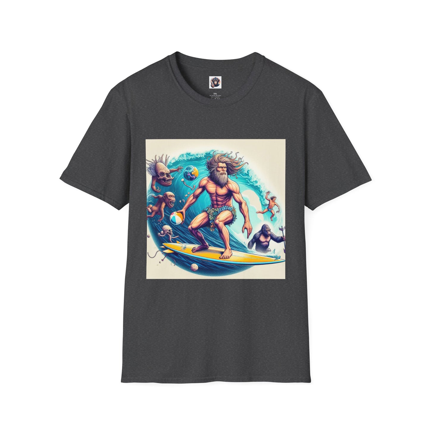 Homo Sapiens surfer T-Shirt Printify XS Dark Heather