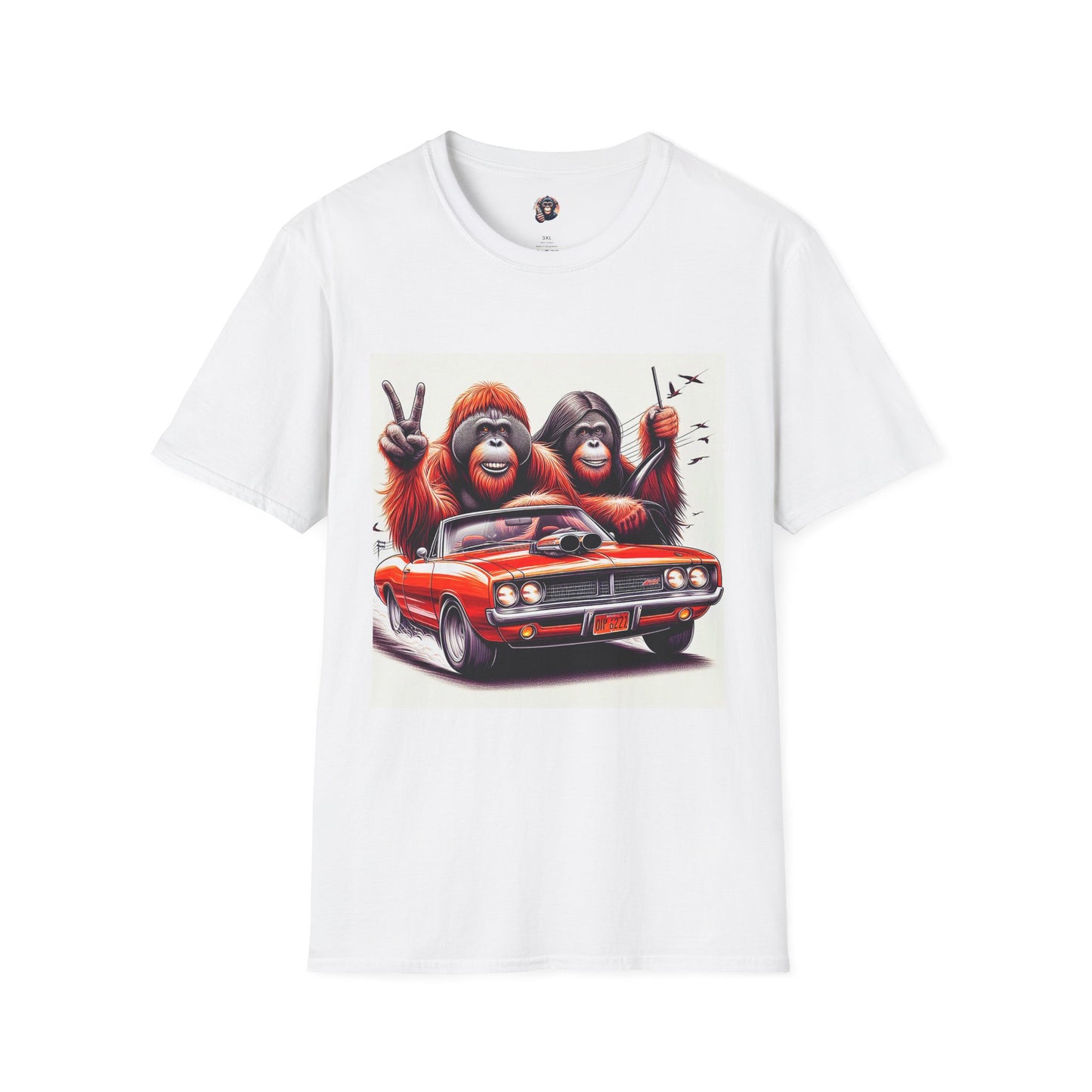 Wacky Orangutans fun driving T-Shirt Printify S White