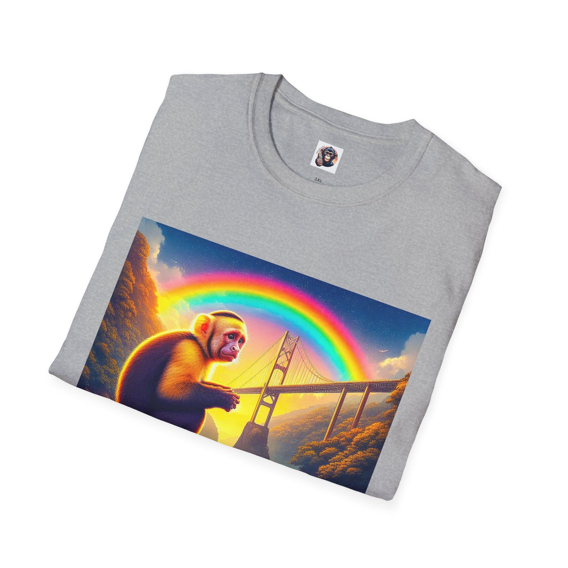 Capuchin Monkey rainbow bridge shirt T-Shirt Printify