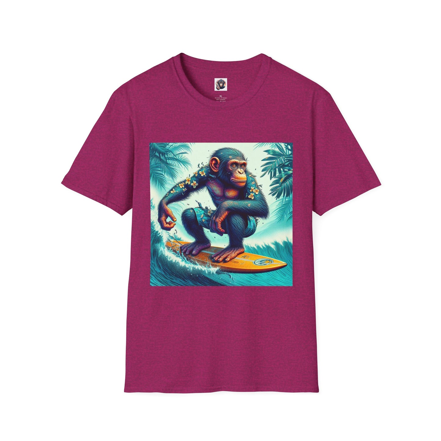 Bonobo crashing waves T-Shirt Printify S Antique Heliconia