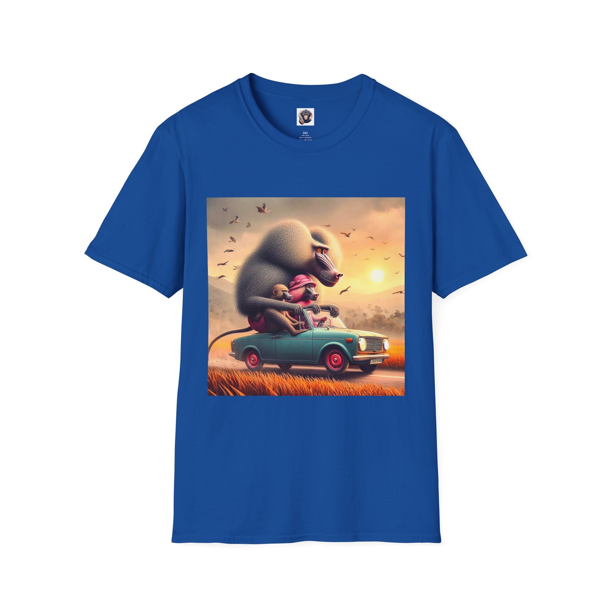 Wacky Baboon tiny car T-Shirt Printify XS Royal