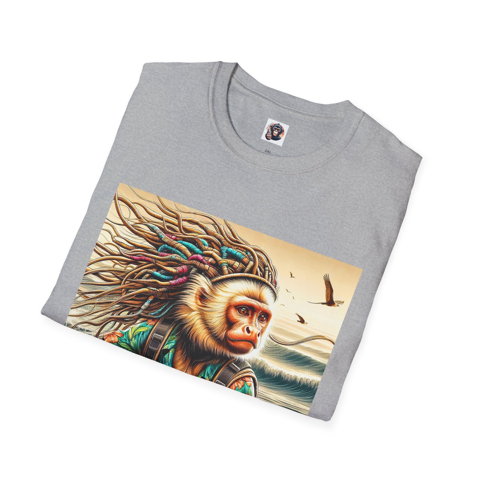 Capuchin Monkey warrior king surfer T-Shirt Printify