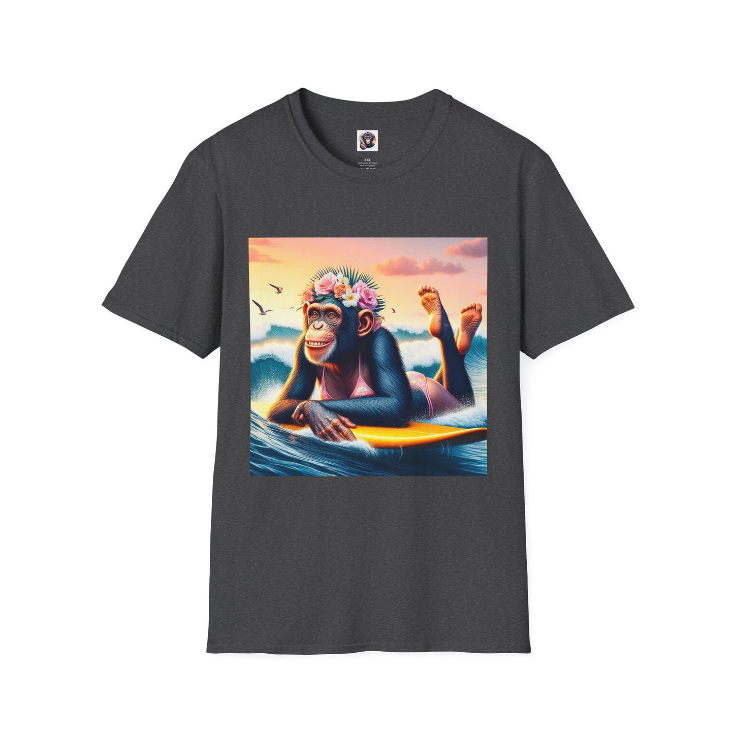 Bonobo surfer queen T-Shirt Printify XS Dark Heather