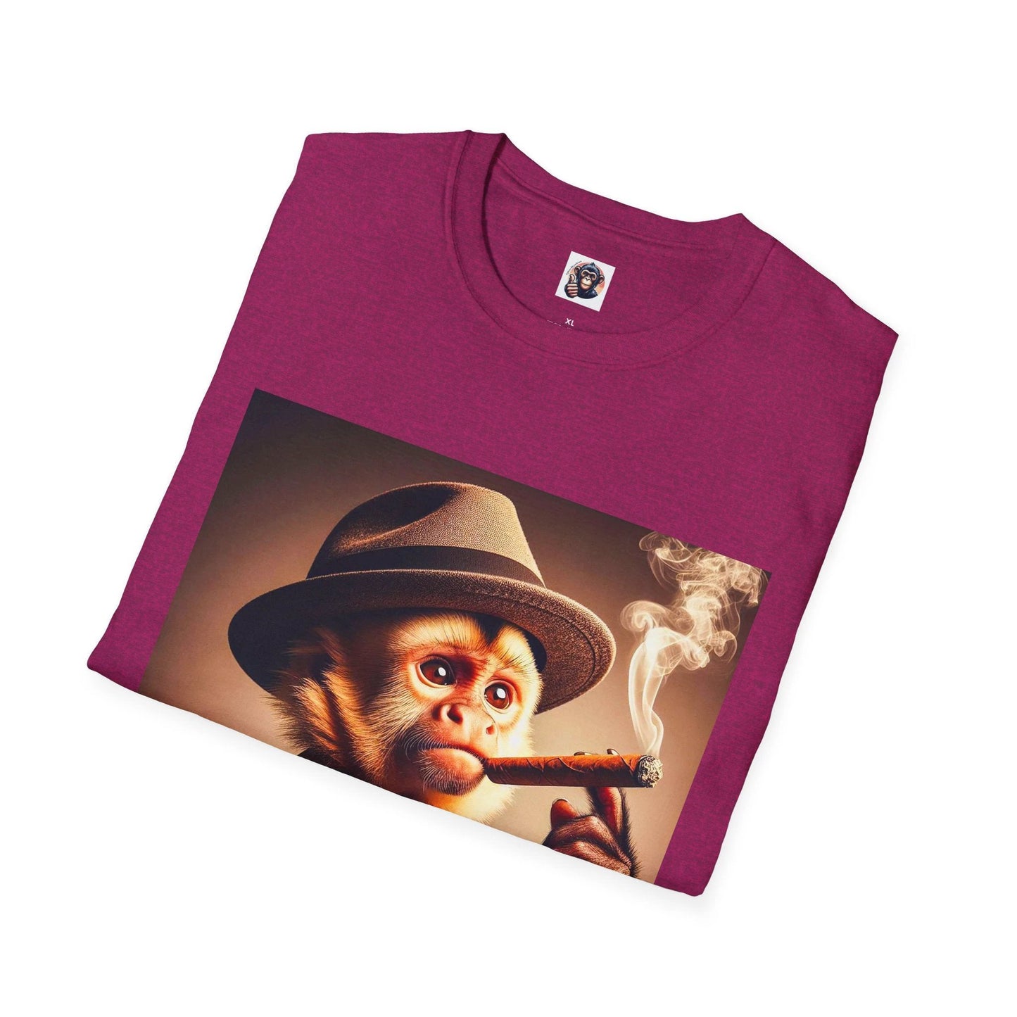 Capuchin Monkey Cigar Smoking Graphic Tee Funny Animal Lover Cotton T Shirt for Men Women by Printify