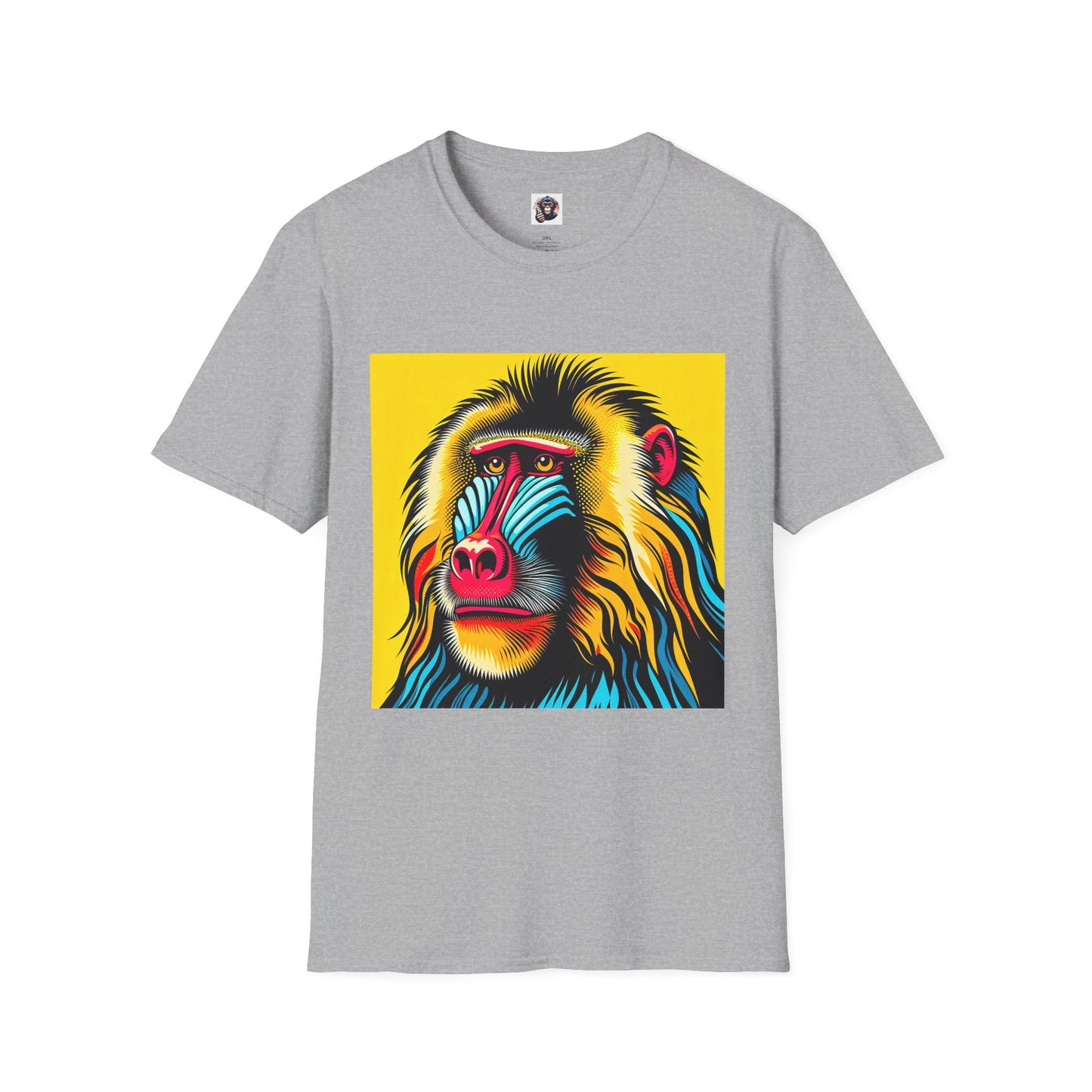 Baboon colorful T-Shirt Printify XS Sport Grey