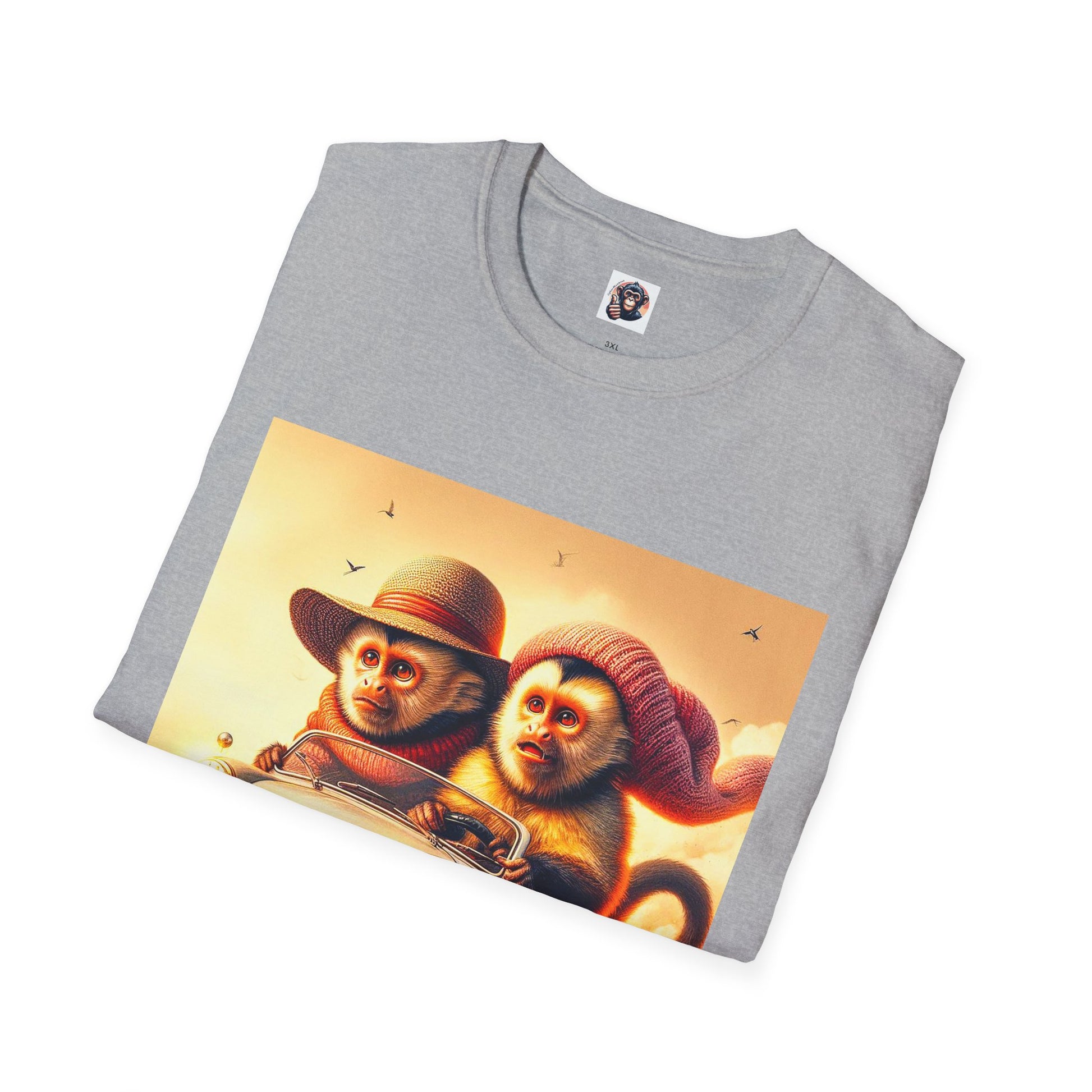 Wacky Capuchin Monkey dessert driving T-Shirt Printify