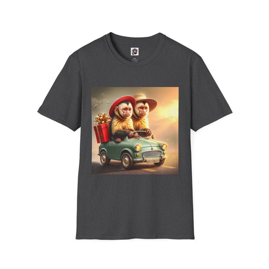 Wacky Capuchin Monkey Asian couple T-Shirt Printify XS Dark Heather