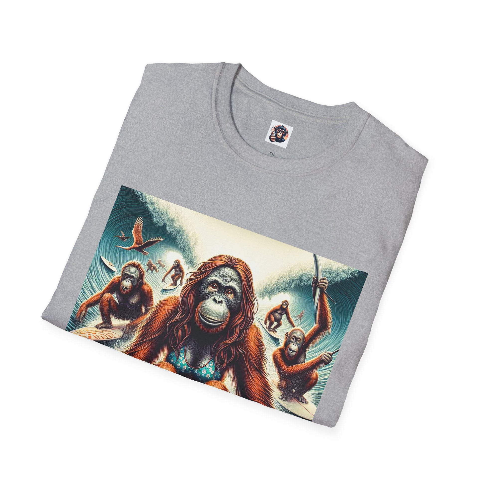 Orangutans surfing queens T-Shirt Printify