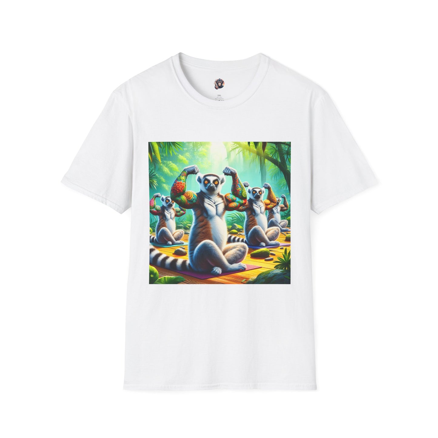 Lemurs yoga T-Shirt Printify S White