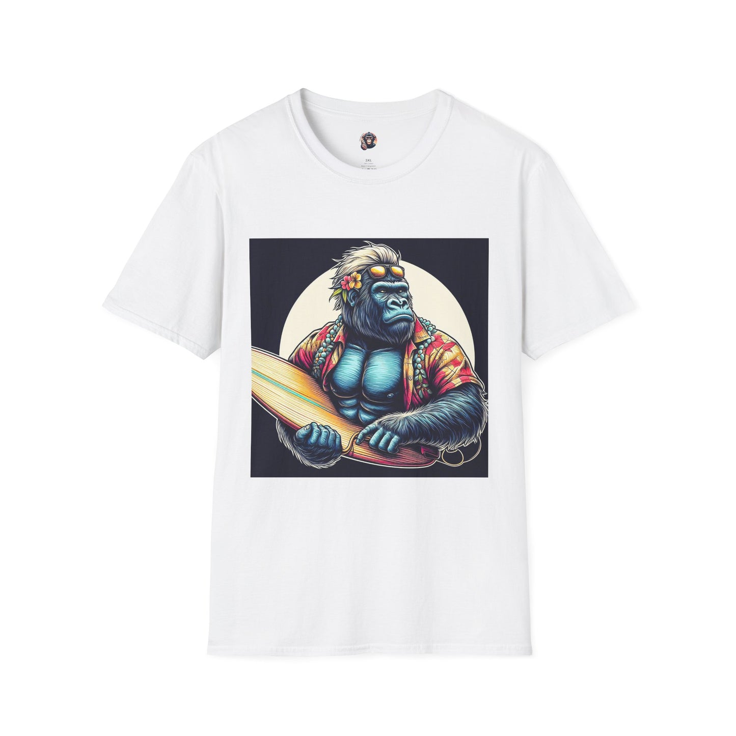 Gorilla surfer T-Shirt Printify S White