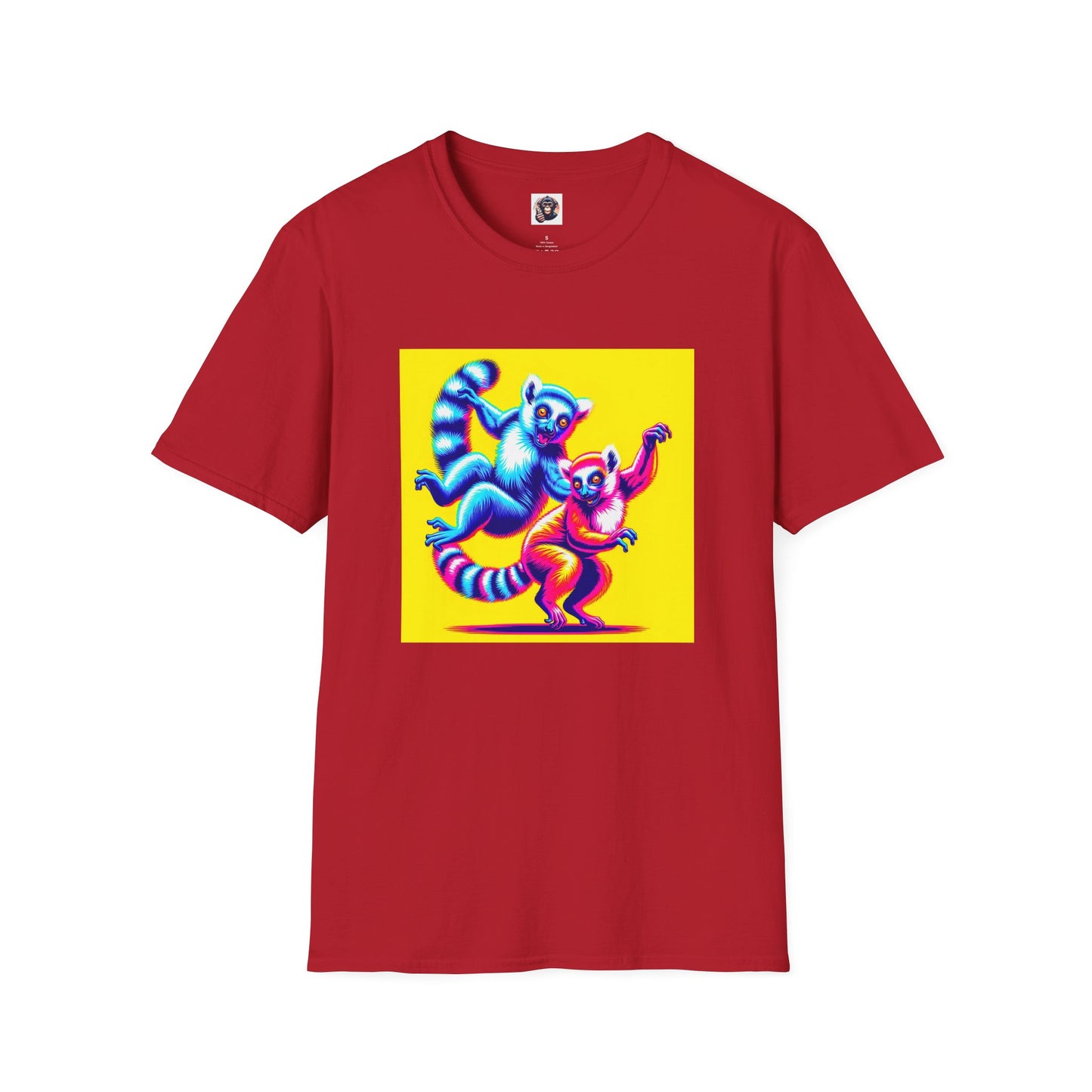 Lemurs happy dancing T-Shirt Printify S Cherry Red