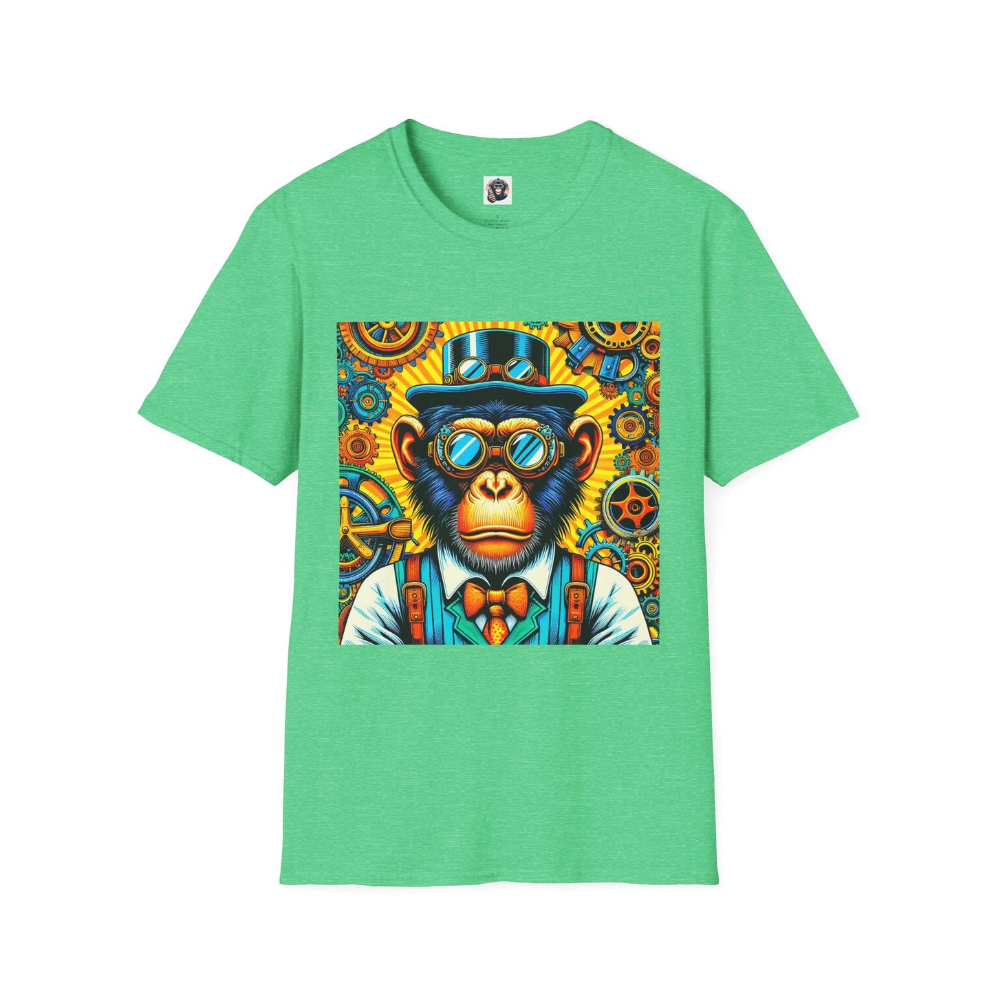 Bonobo steam punk T-Shirt Printify S Heather Irish Green