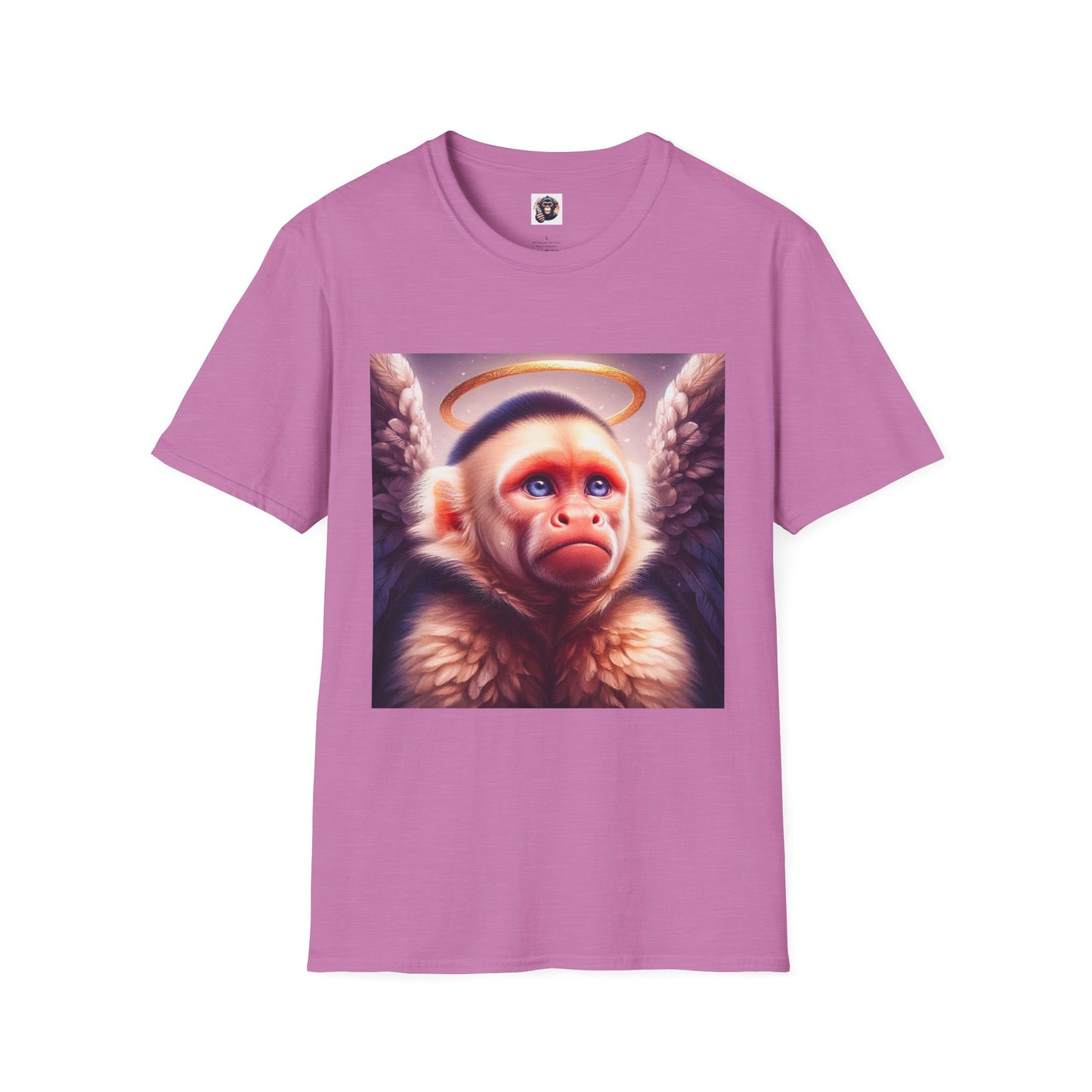 Capuchin Monkey heavenly Angel T-Shirt Printify S Heather Radiant Orchid