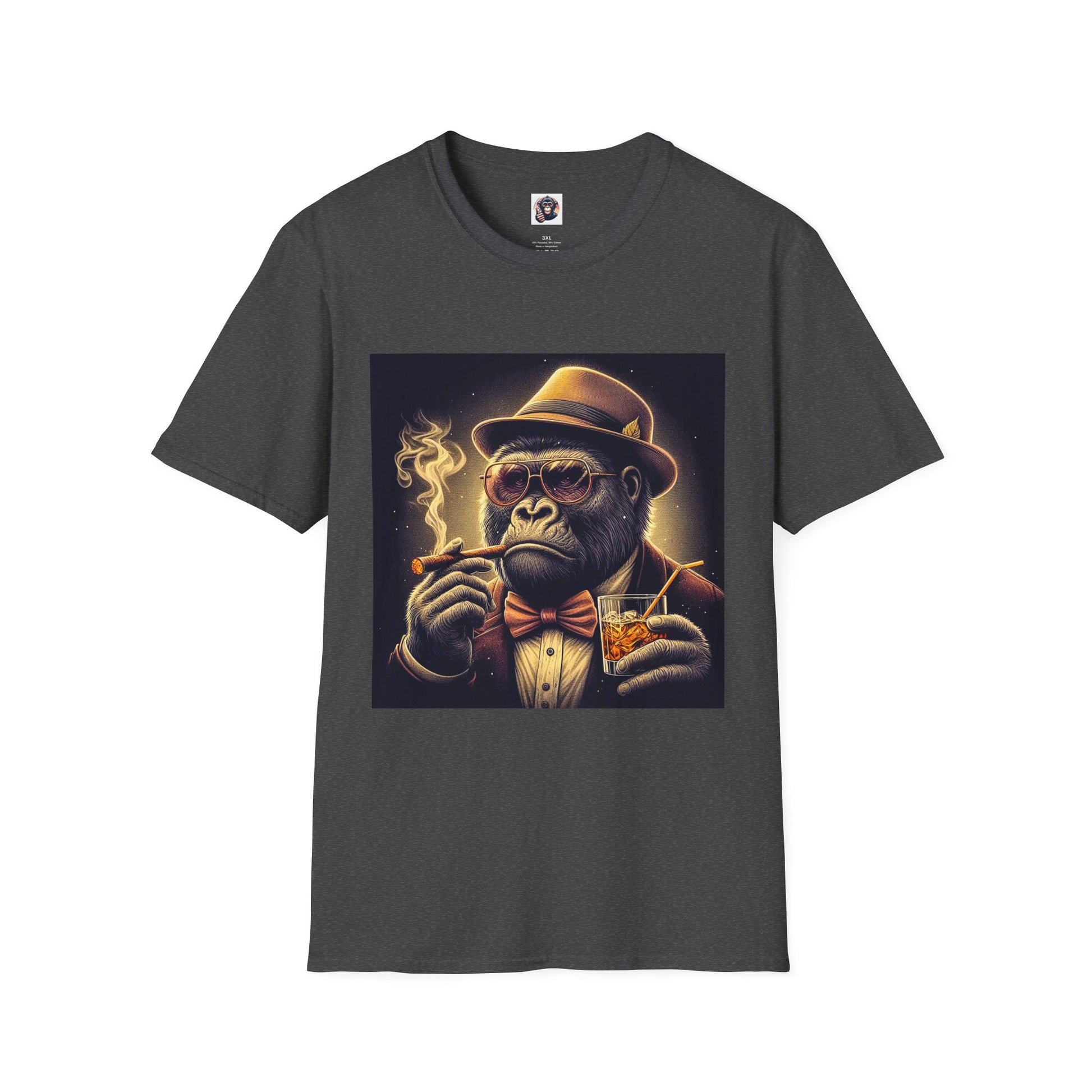 Gorilla cigars T-Shirt Printify XS Dark Heather