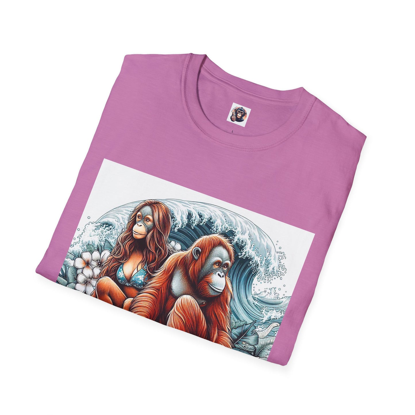 Orangutans surfing