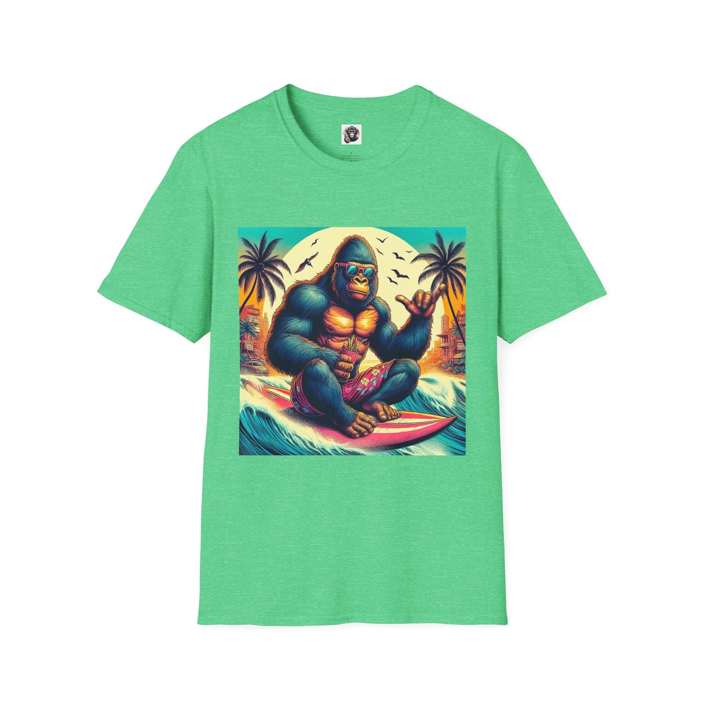 Gorilla T-Shirt Printify S Heather Irish Green