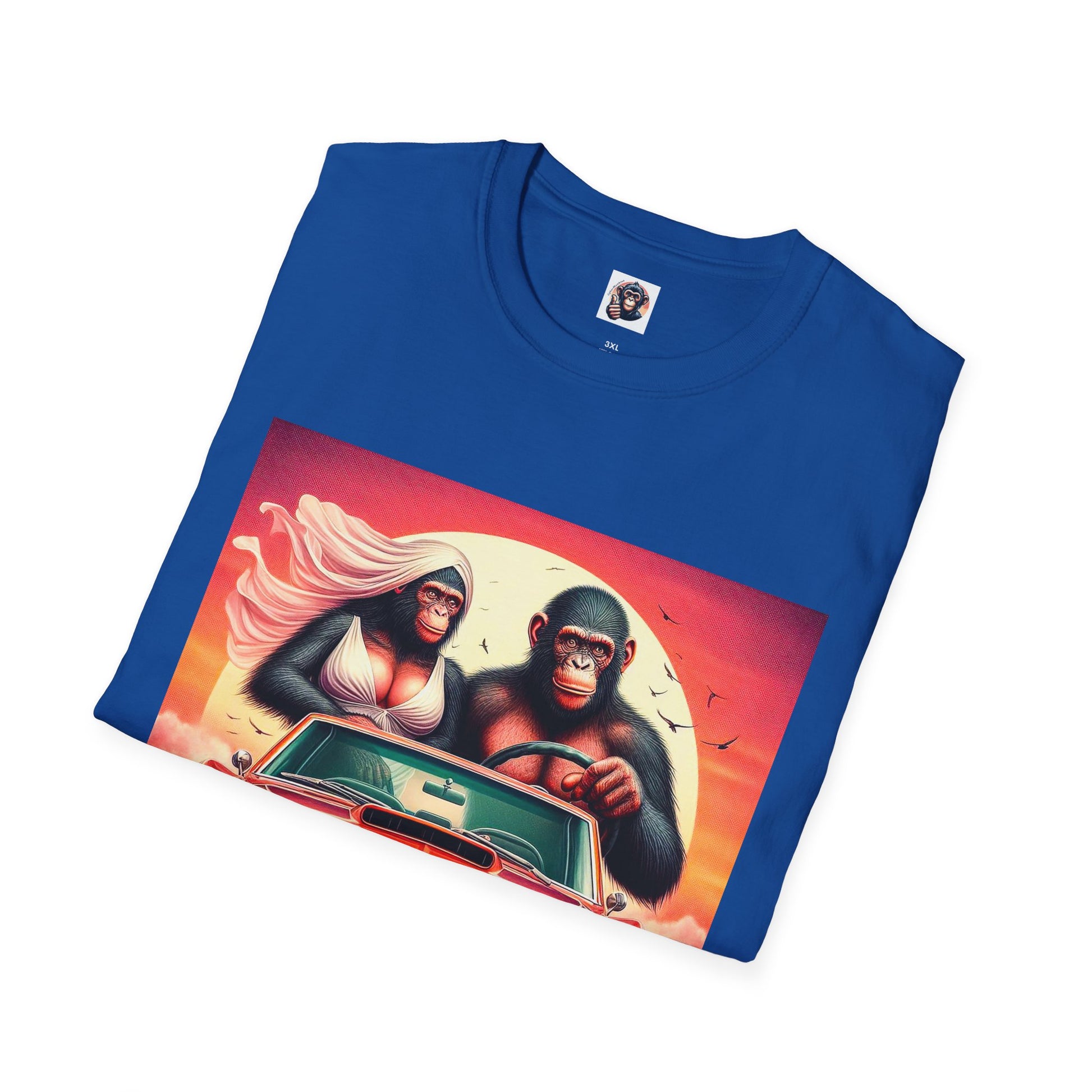 Wacky Bonobo red car T-Shirt Printify
