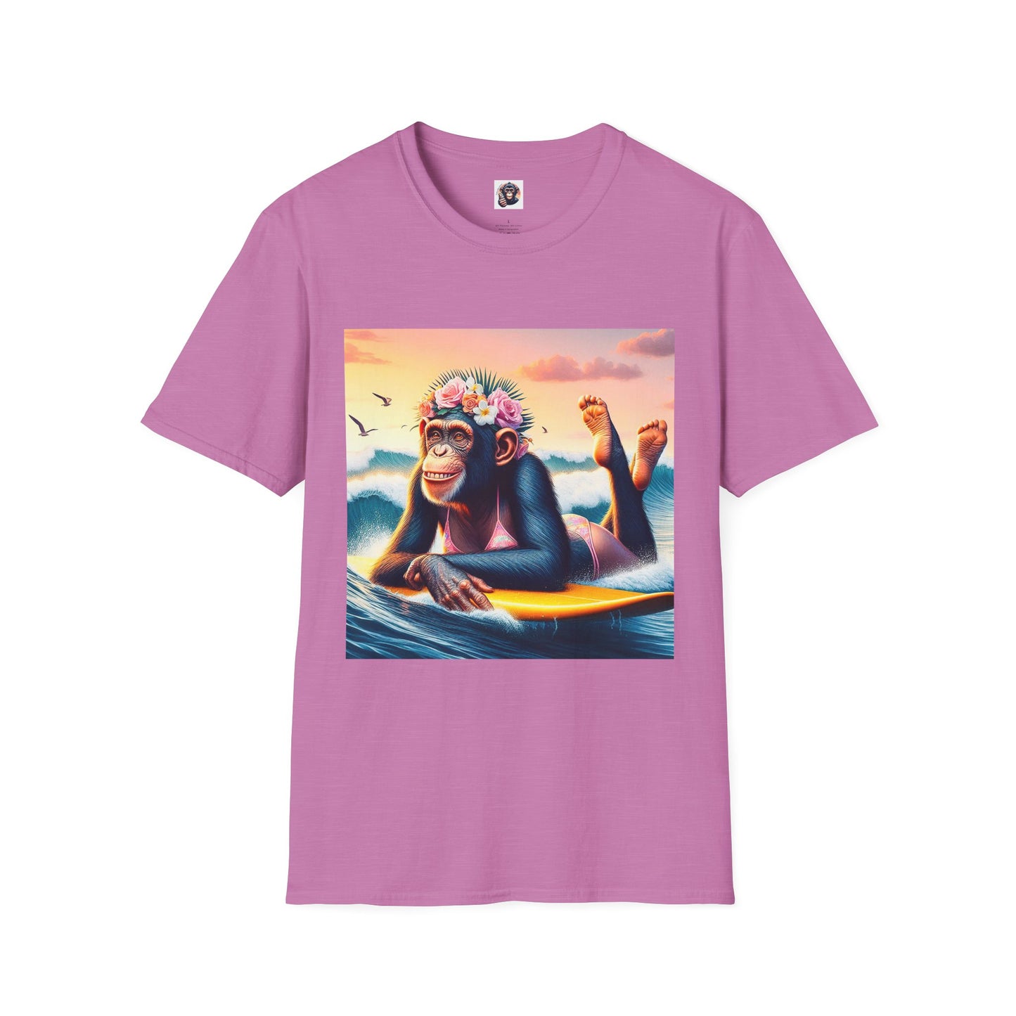Bonobo surfer queen T-Shirt Printify S Heather Radiant Orchid