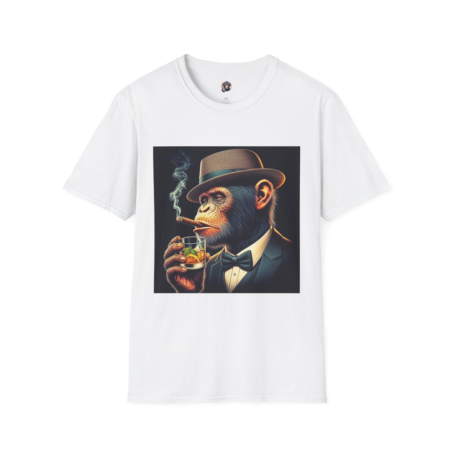 Bonobo cigars and whiskey T-Shirt Printify S White