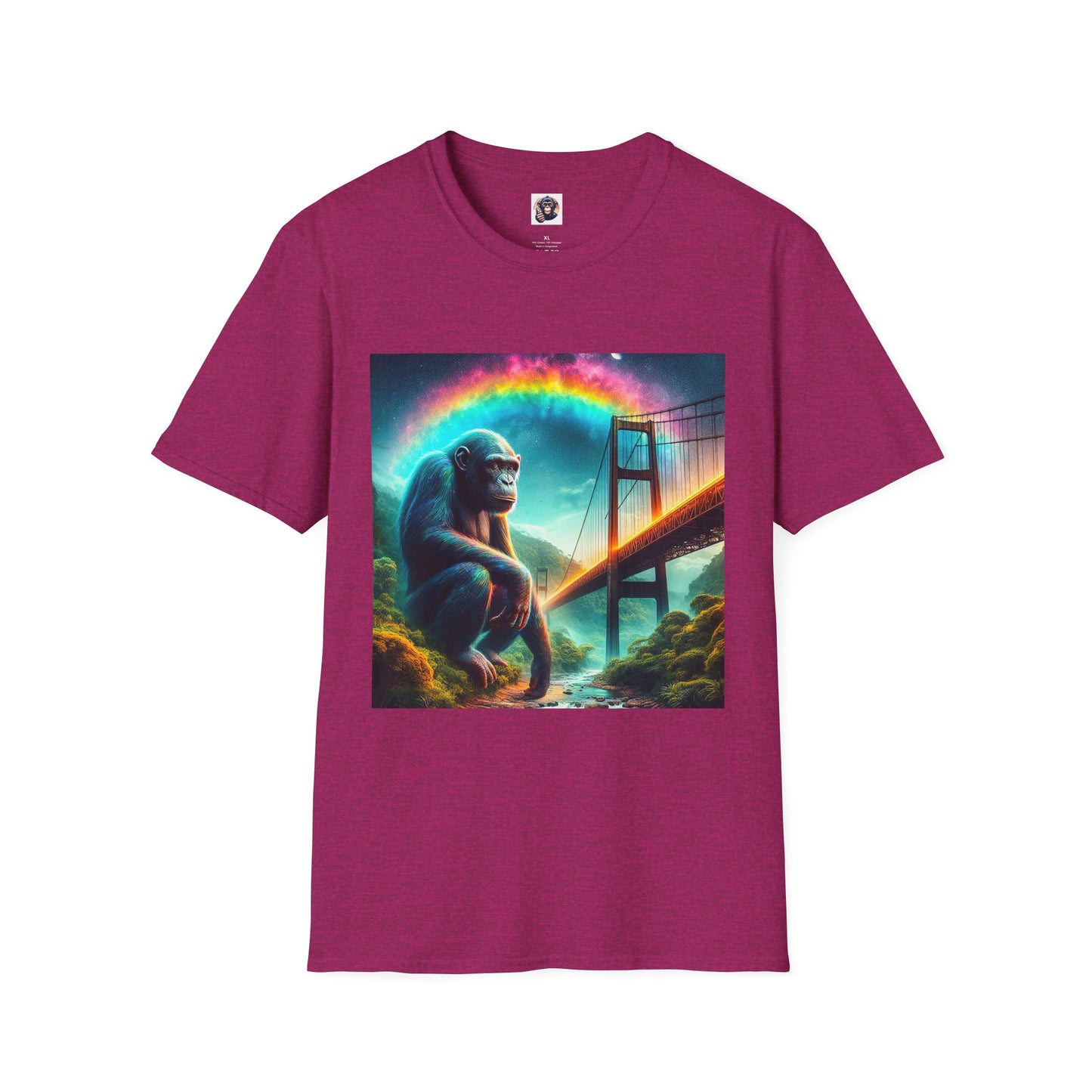 Bonobo rainbow bridge T-Shirt Printify S Antique Heliconia