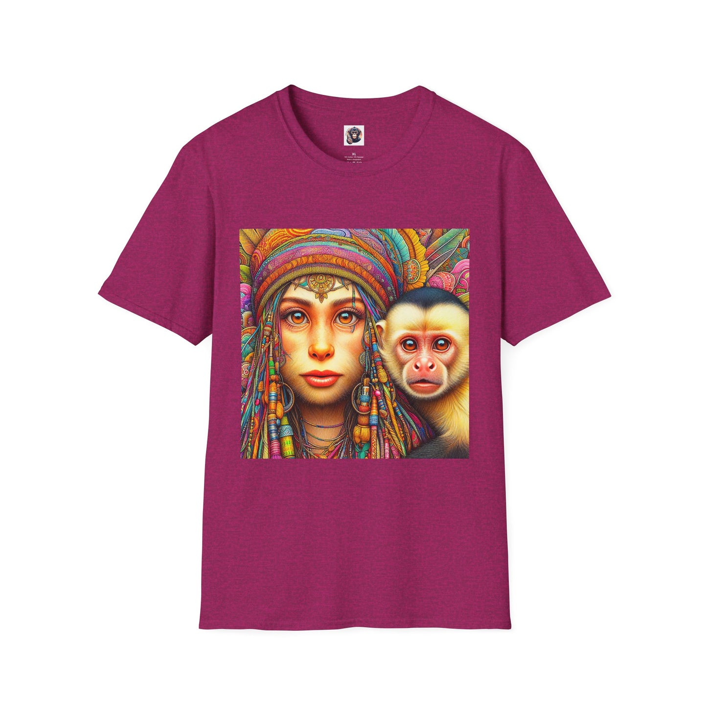 Capuchin Monkey Jamaican girl shirt T-Shirt Printify S Antique Heliconia