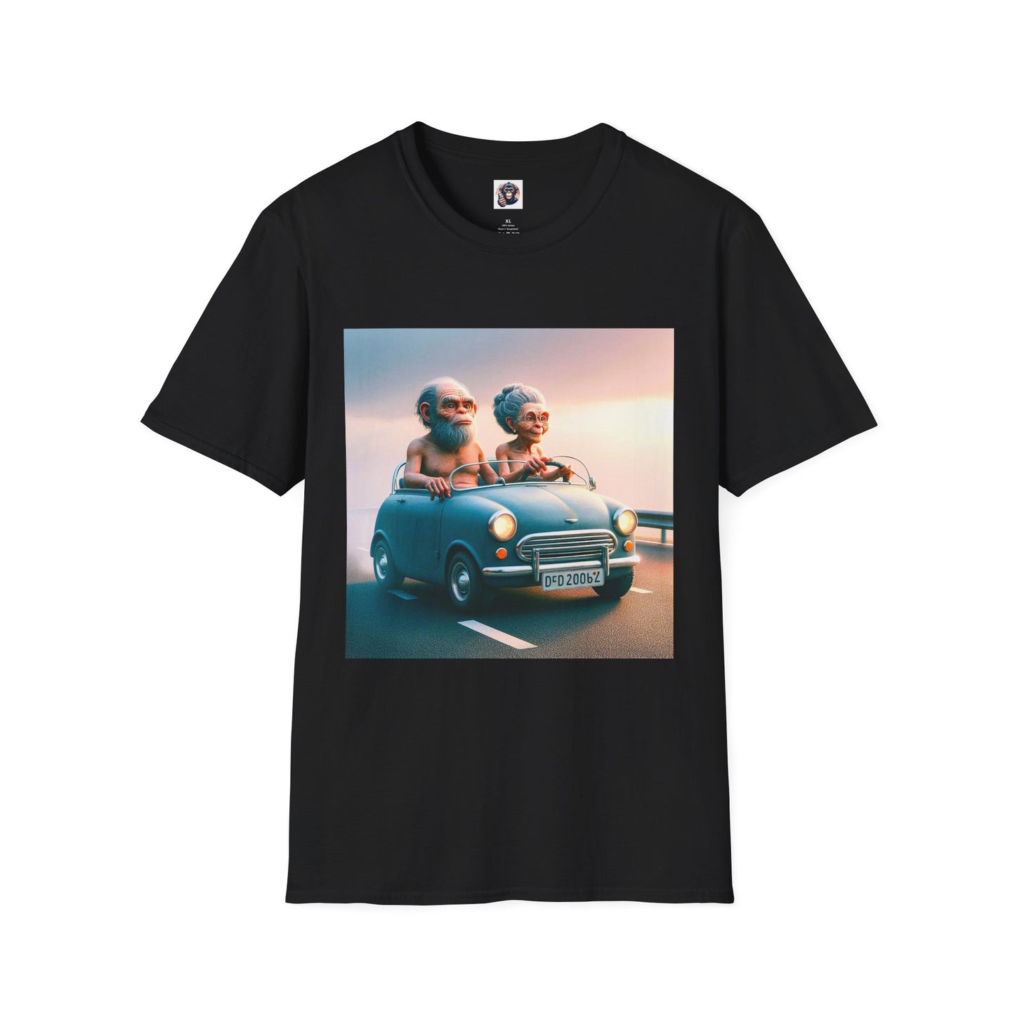 Wacky Homo Sapiens blue car T-Shirt Printify XS Black