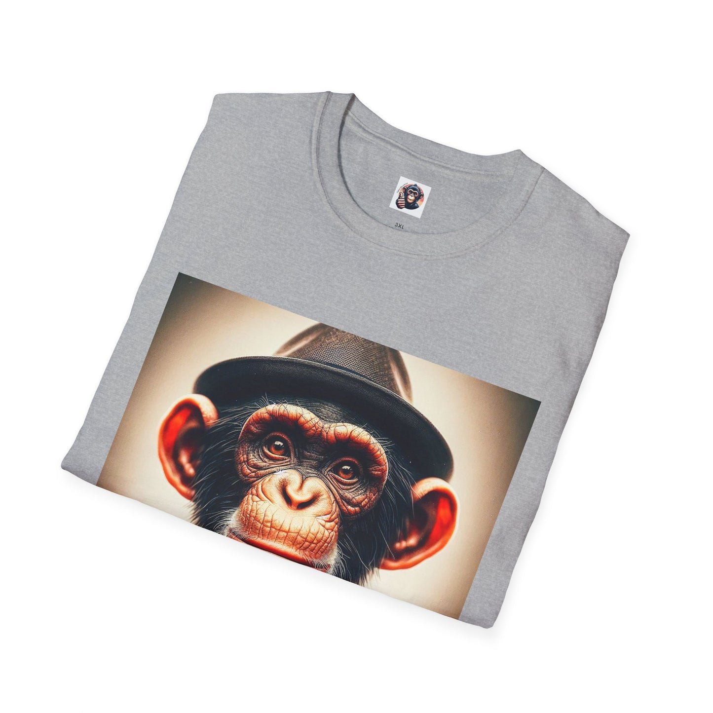 Chimp hat and tie T-Shirt Printify