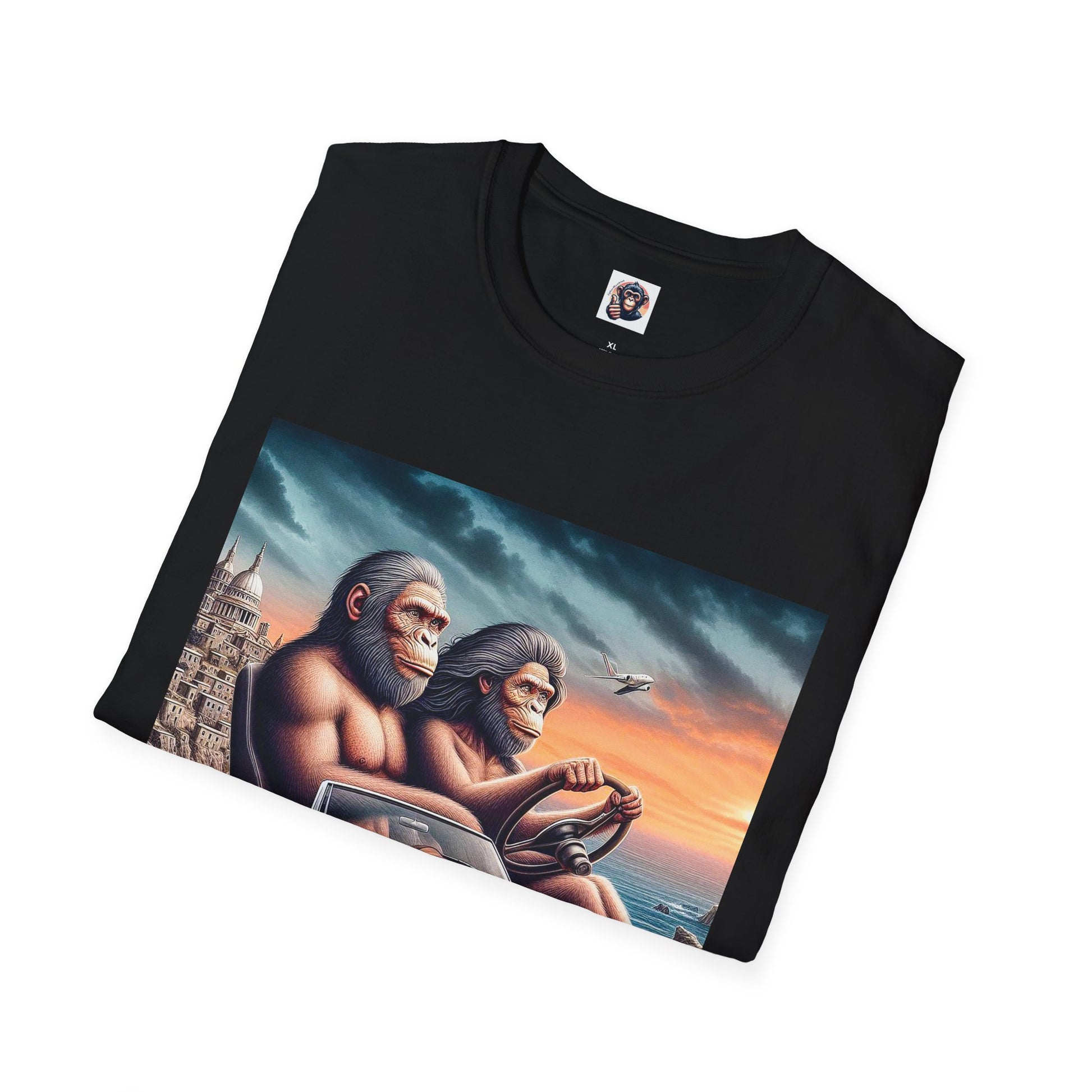 Wacky Homo Sapiens sunset driving T-Shirt Printify