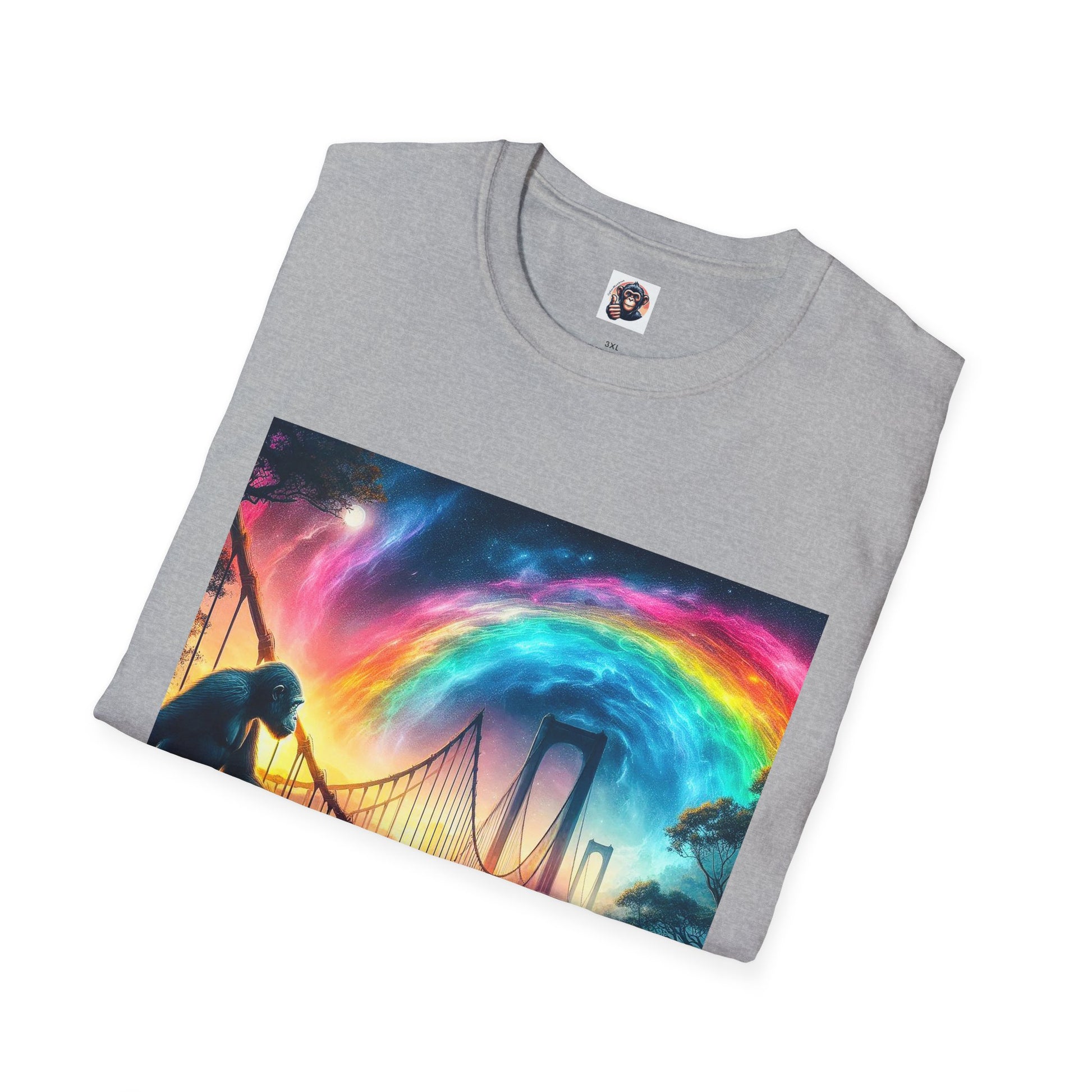 Bonobo twirling rainbow T-Shirt Printify