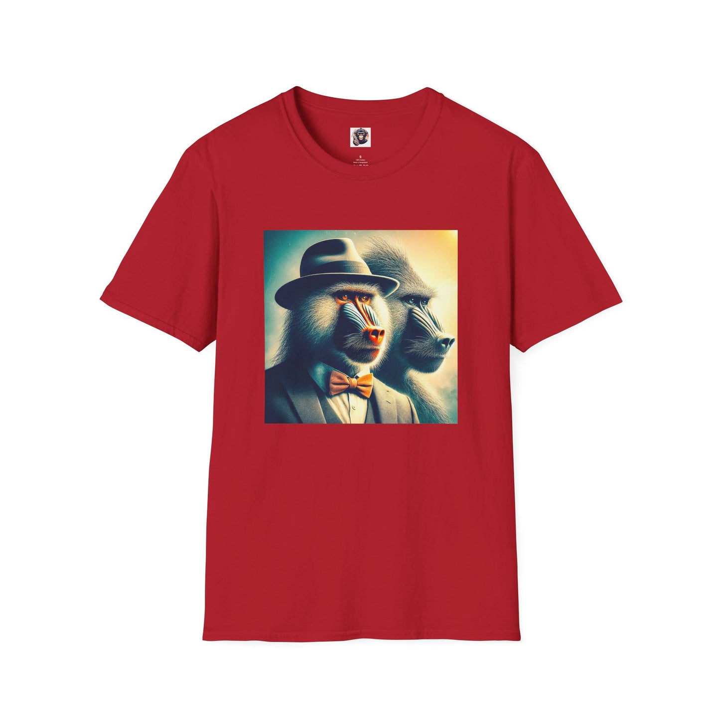 Baboon business professionals T-Shirt Printify S Cherry Red
