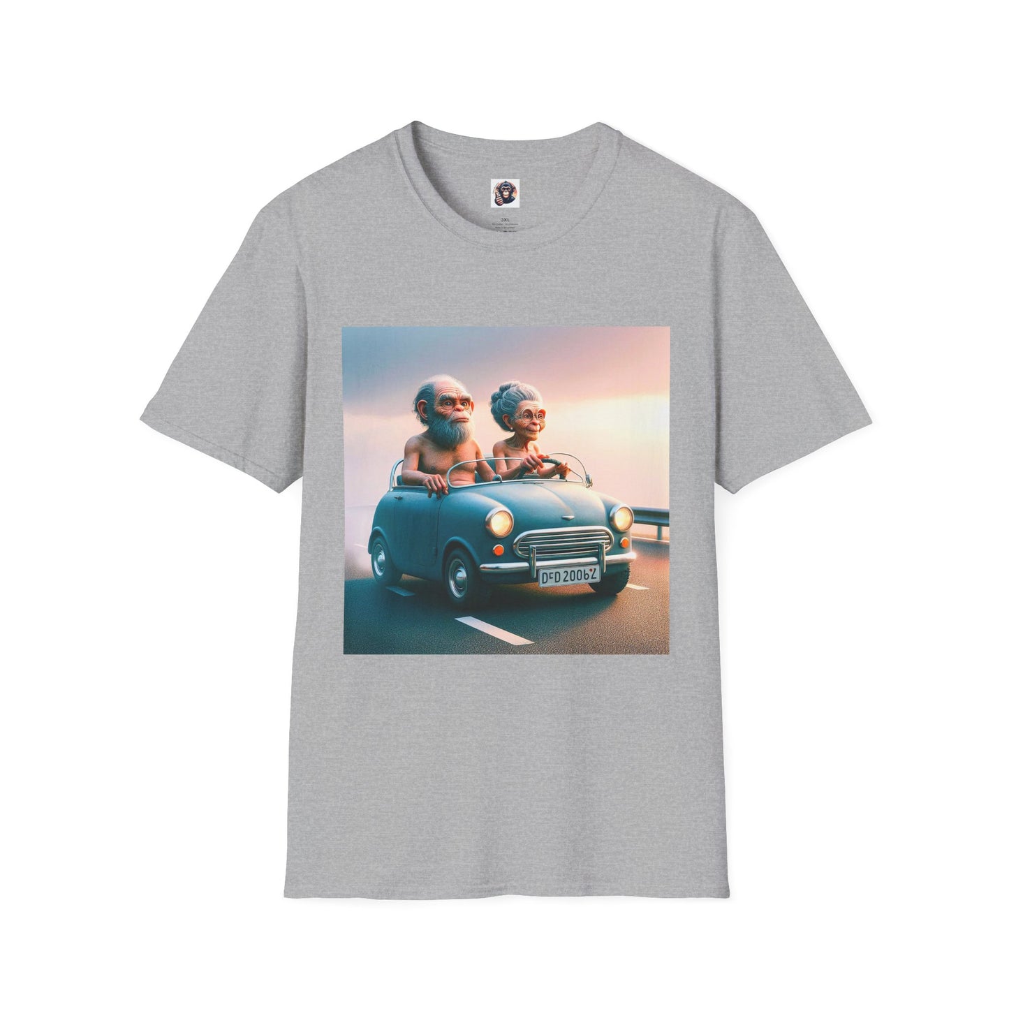 Wacky Homo Sapiens blue car T-Shirt Printify XS Sport Grey