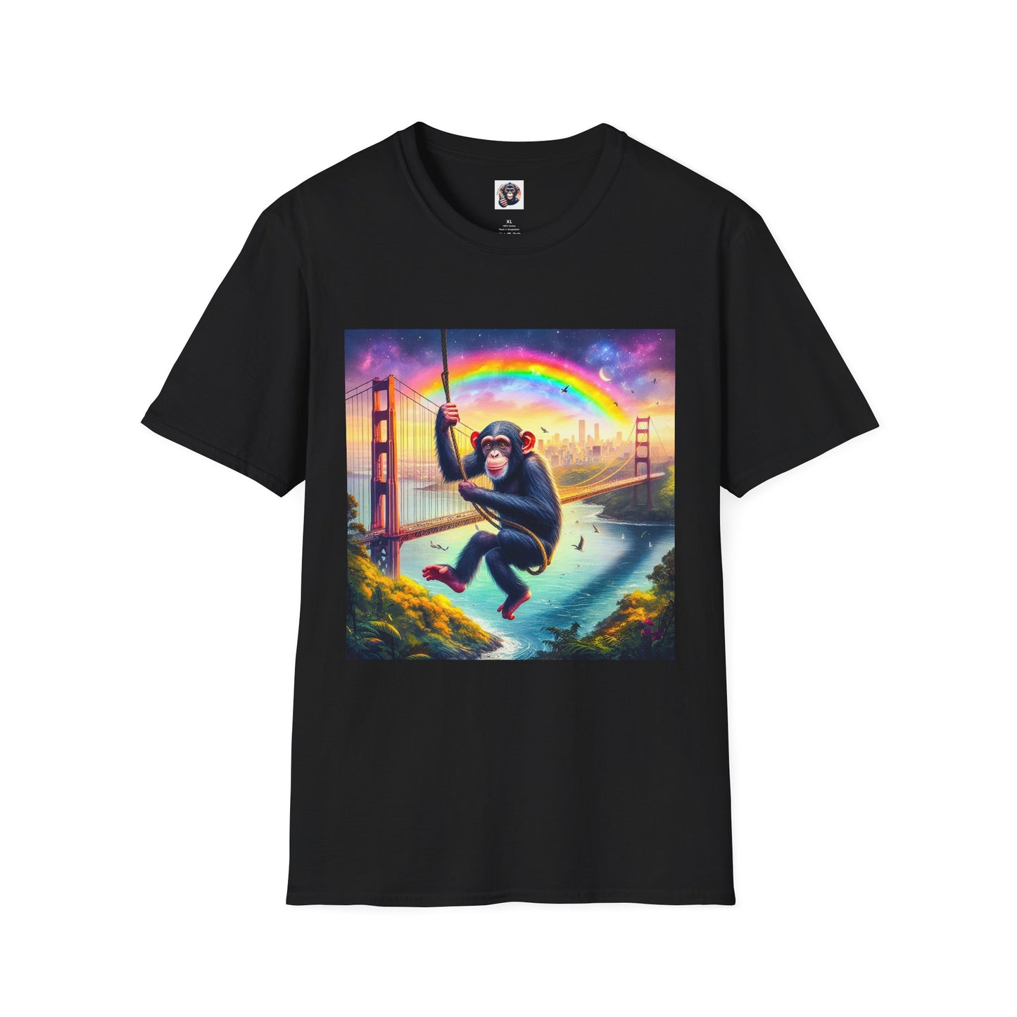 Chimp swinging high T-Shirt Printify XS Black