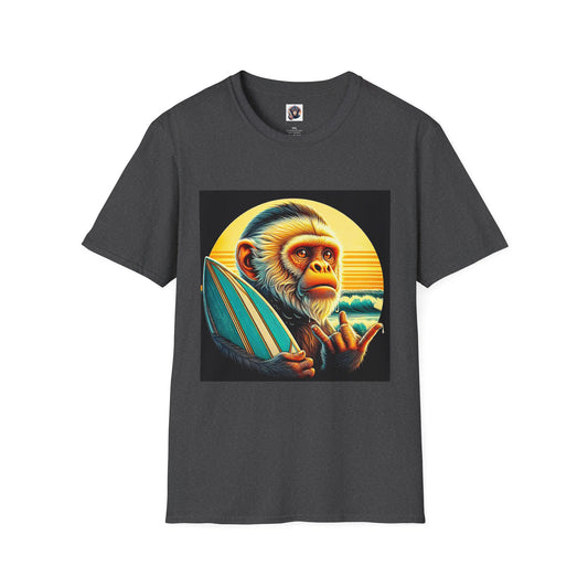 Capuchin Monkey old surfer T-Shirt Printify XS Dark Heather