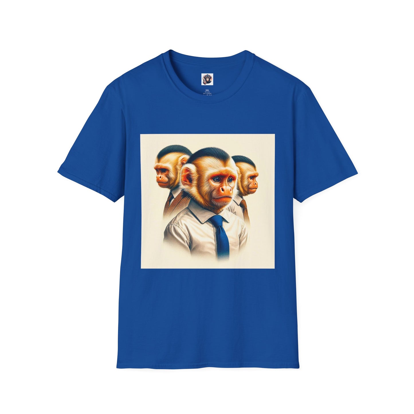 Capuchin Monkey business men T-Shirt Printify XS Royal