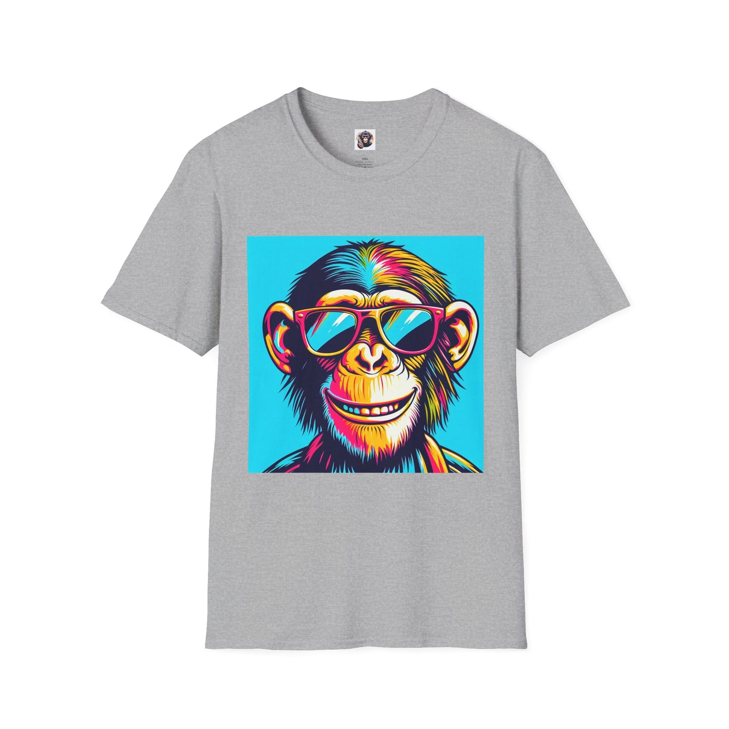Chimp happy man T-Shirt Printify XS Sport Grey