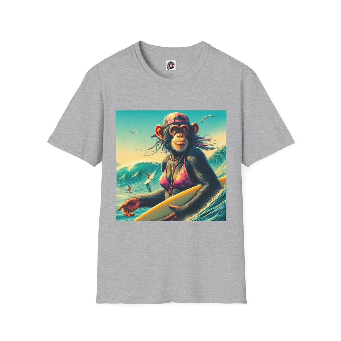 Chimp ocean babe T-Shirt Printify XS Sport Grey