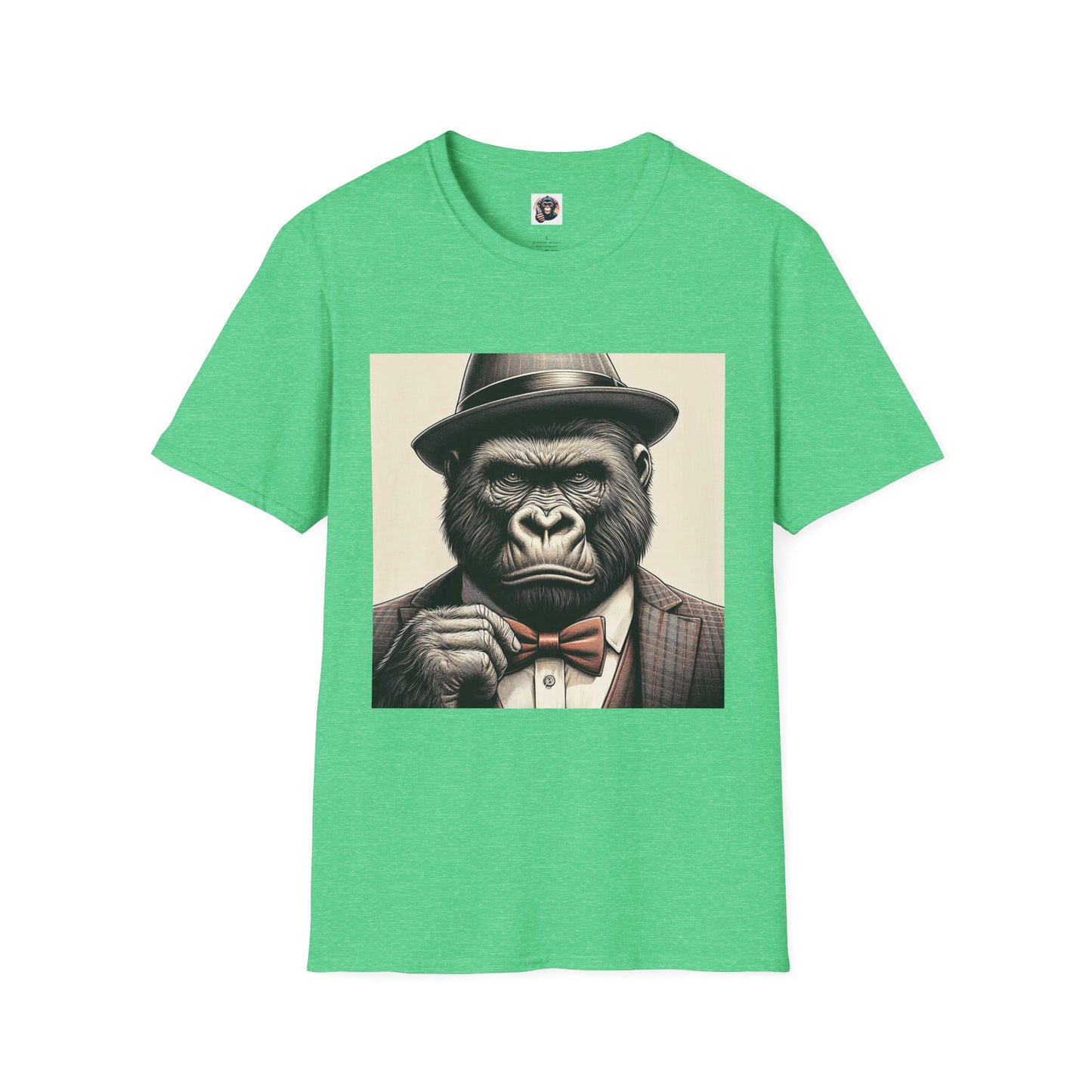 Gorilla suit and tie T-Shirt Printify S Heather Irish Green