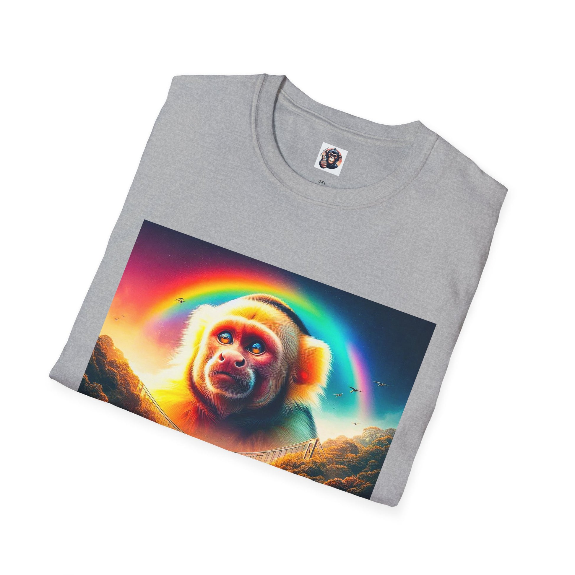 Capuchin Monkey pretty rainbow shirt T-Shirt Printify