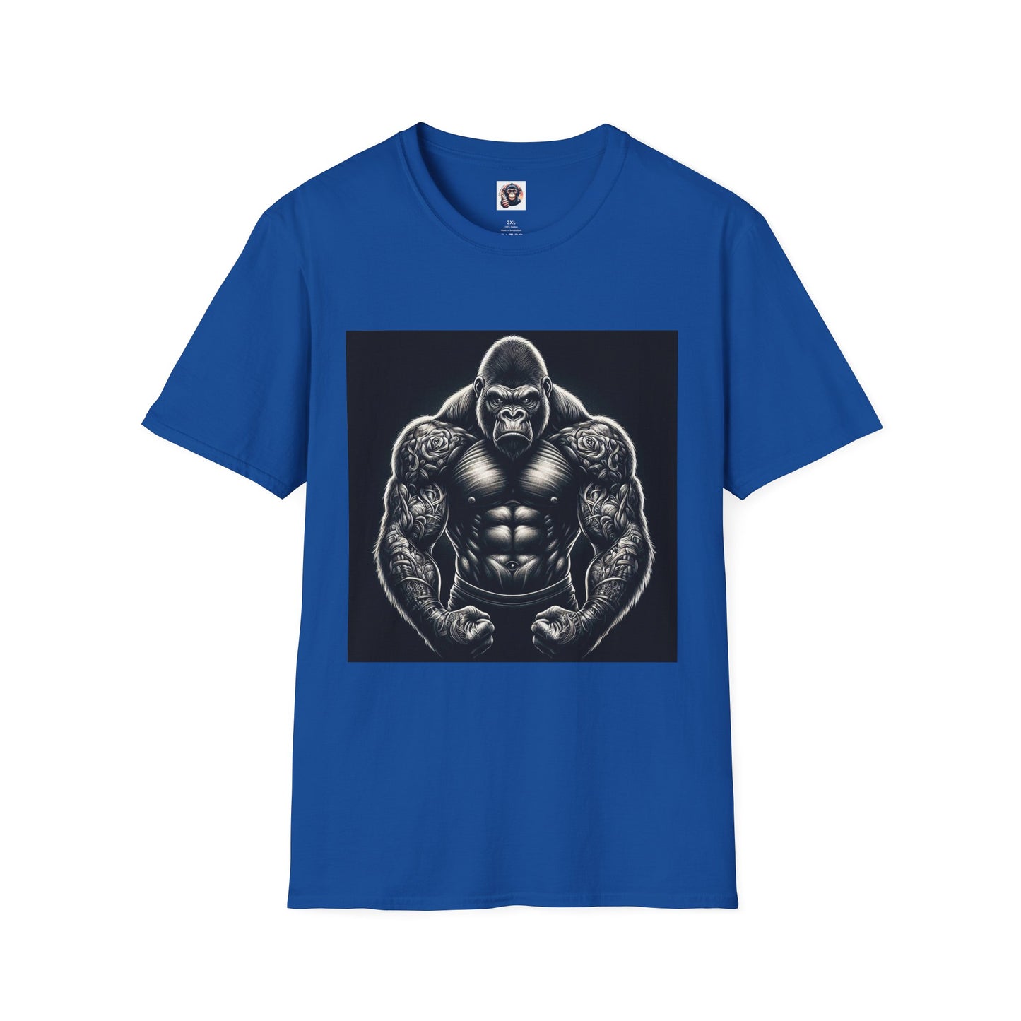 Gorilla muscles man T-Shirt Printify XS Royal