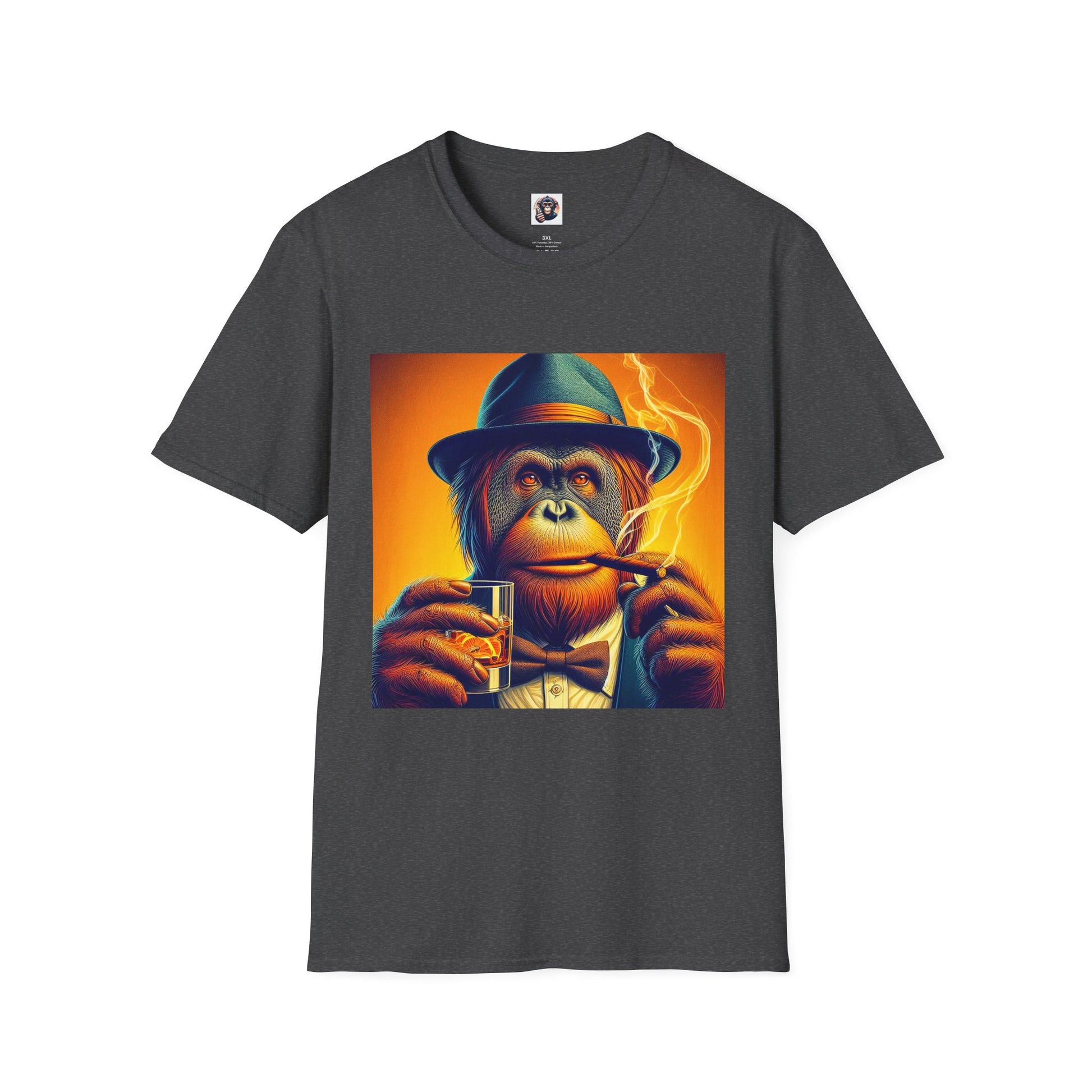 Orangutans whiskey man T-Shirt Printify XS Dark Heather