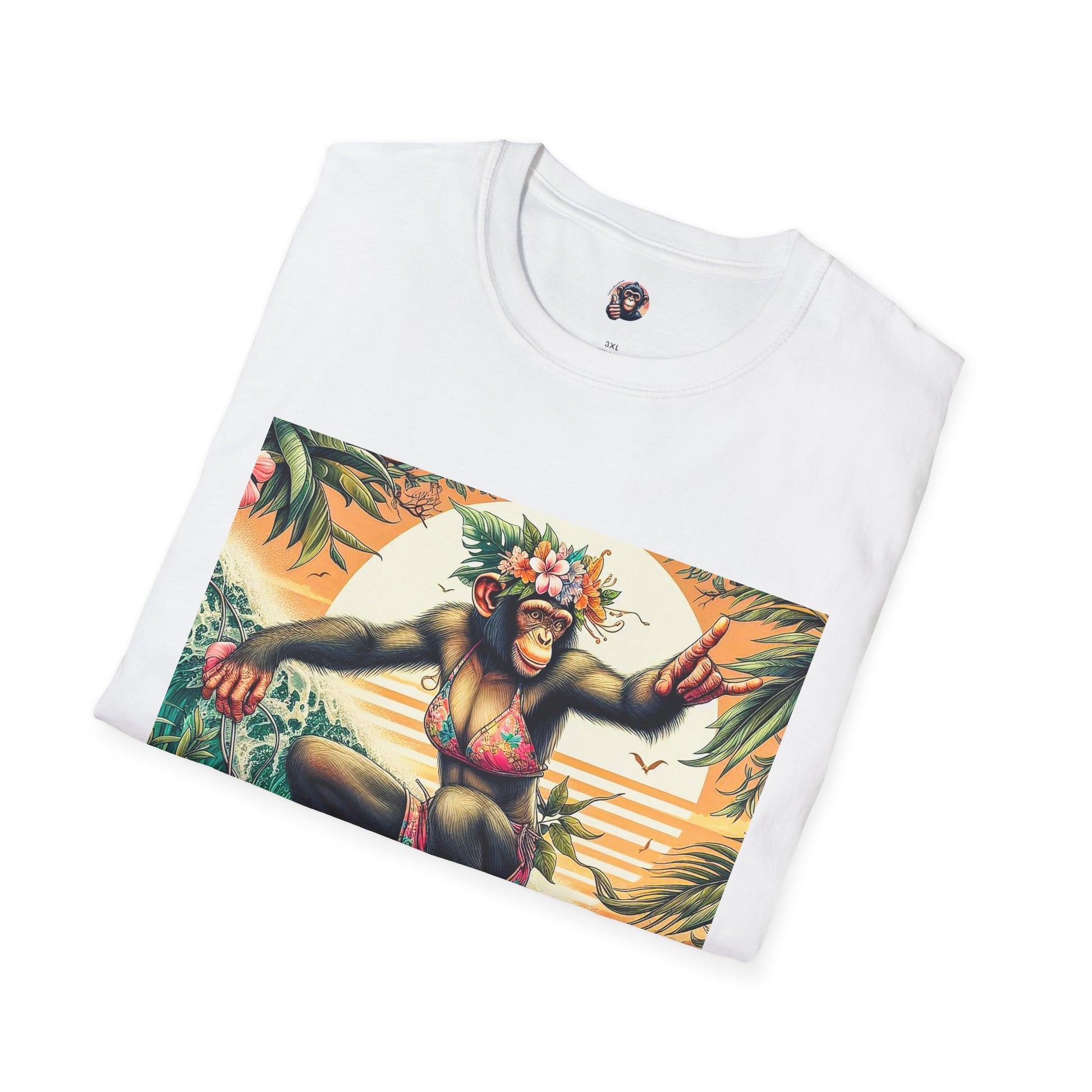 Chimp surfing T-Shirt Printify