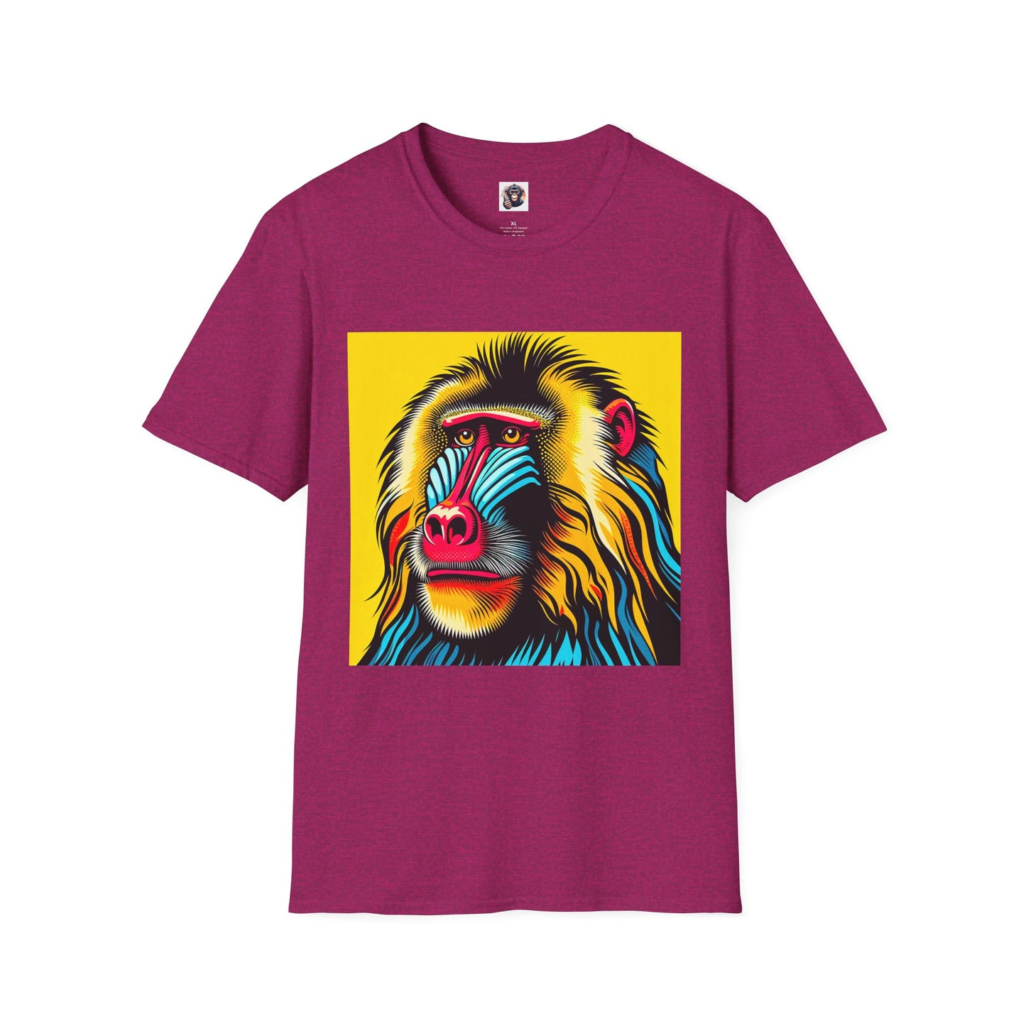 Baboon colorful T-Shirt Printify S Antique Heliconia