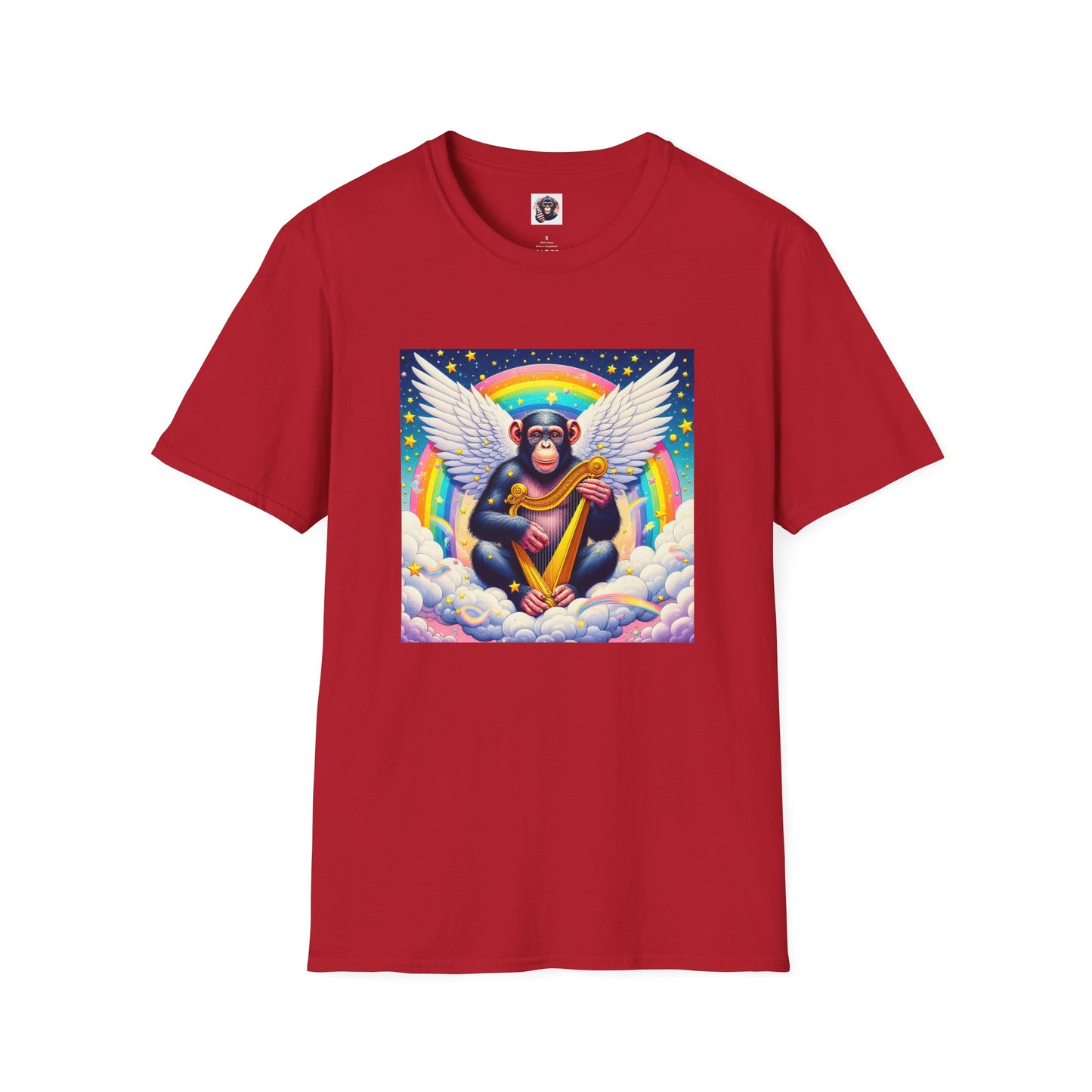 Bonobo harp player T-Shirt Printify S Cherry Red