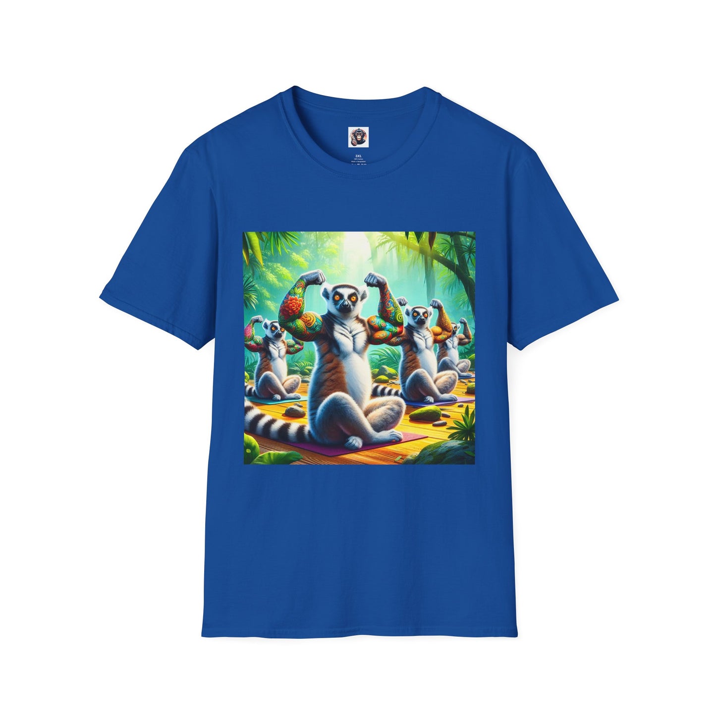 Lemurs yoga T-Shirt Printify XS Royal