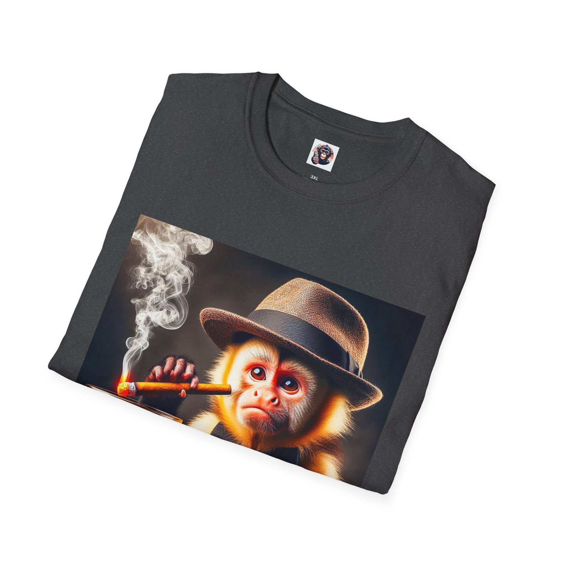 Capuchin Monkey smoking shirt T-Shirt Printify