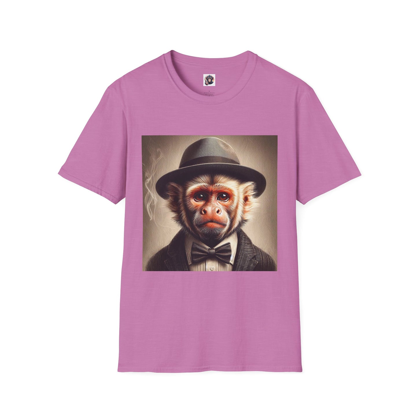Capuchin Monkey suit and tie shirt T-Shirt Printify S Heather Radiant Orchid