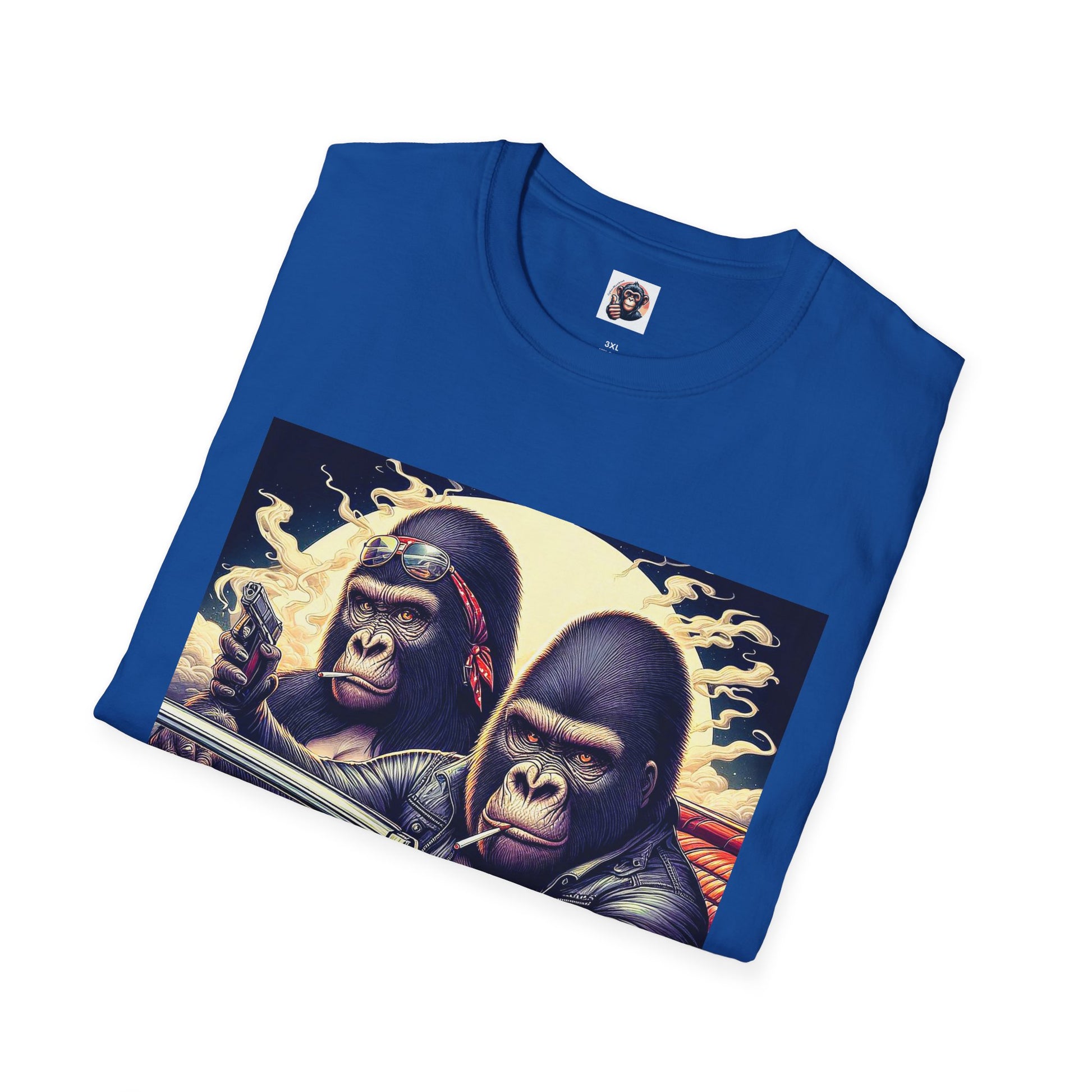 Wacky Gorilla red car T-Shirt Printify